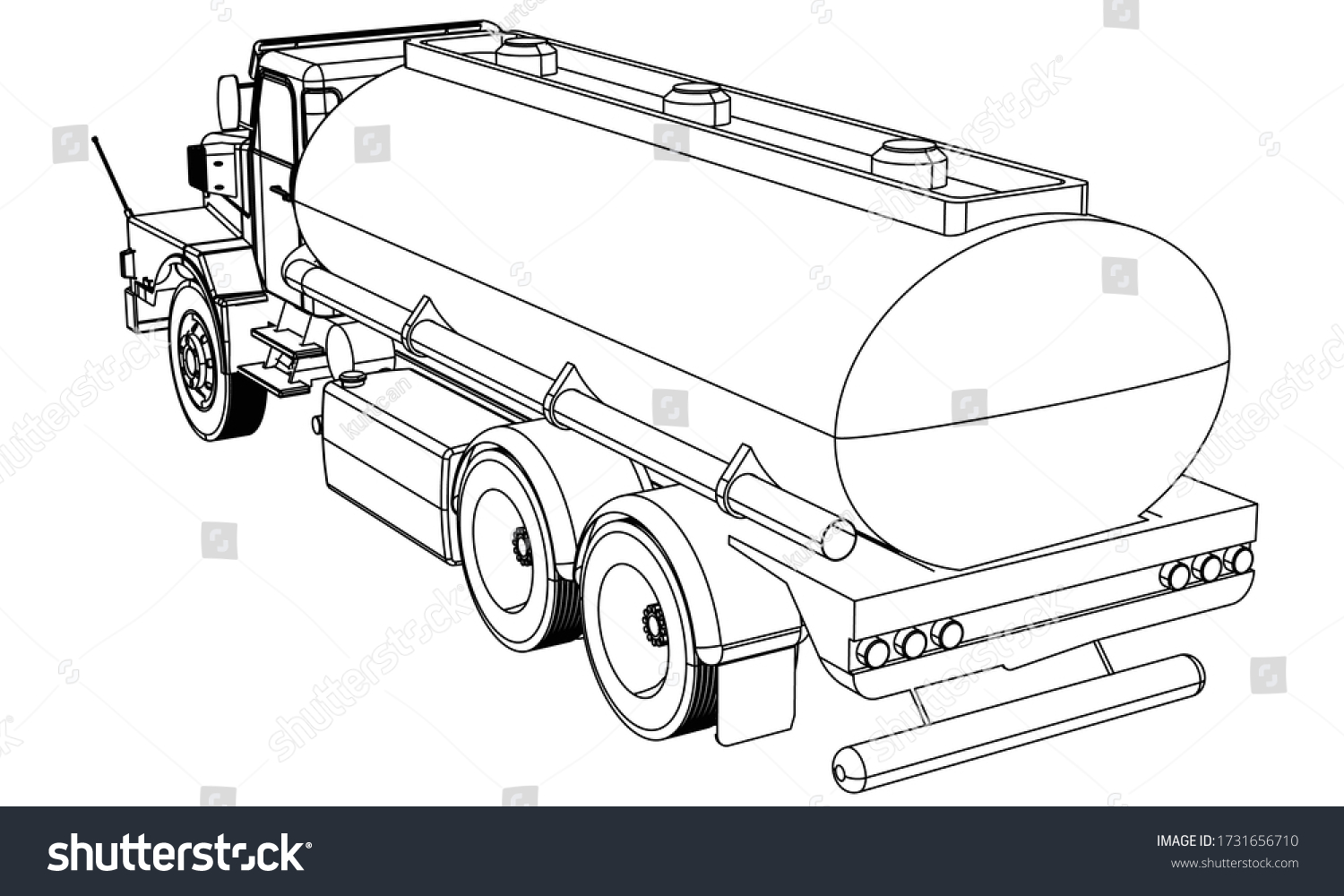 Tanker Truck Outline Vector Tank Car Stock Vector (Royalty Free ...