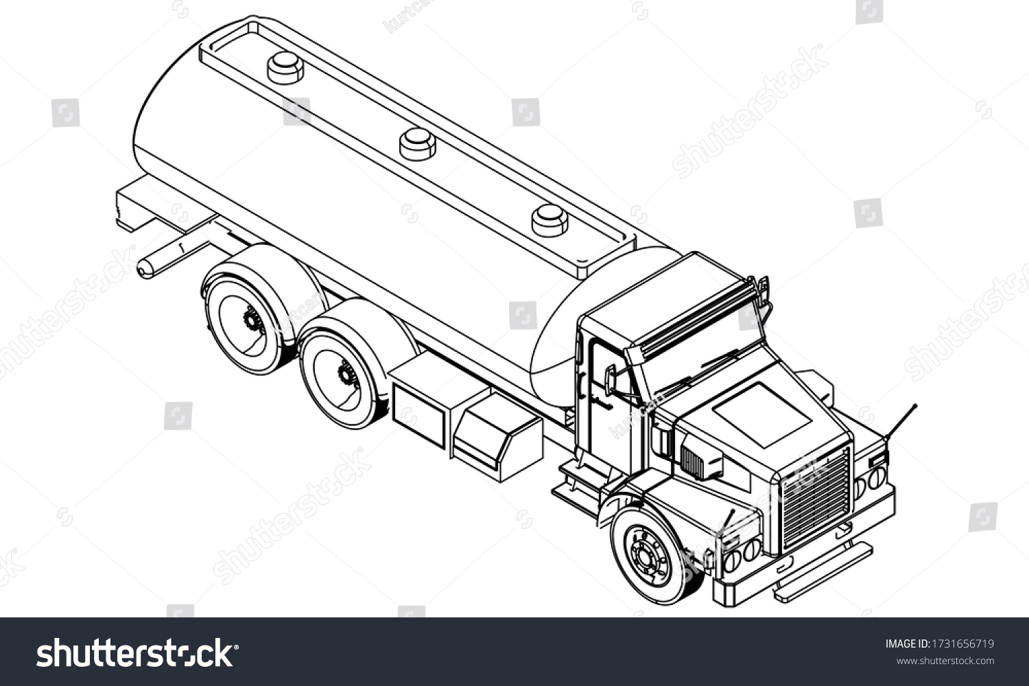 Tanker Truck Outline Vector Tank Car Stock Vector (Royalty Free ...