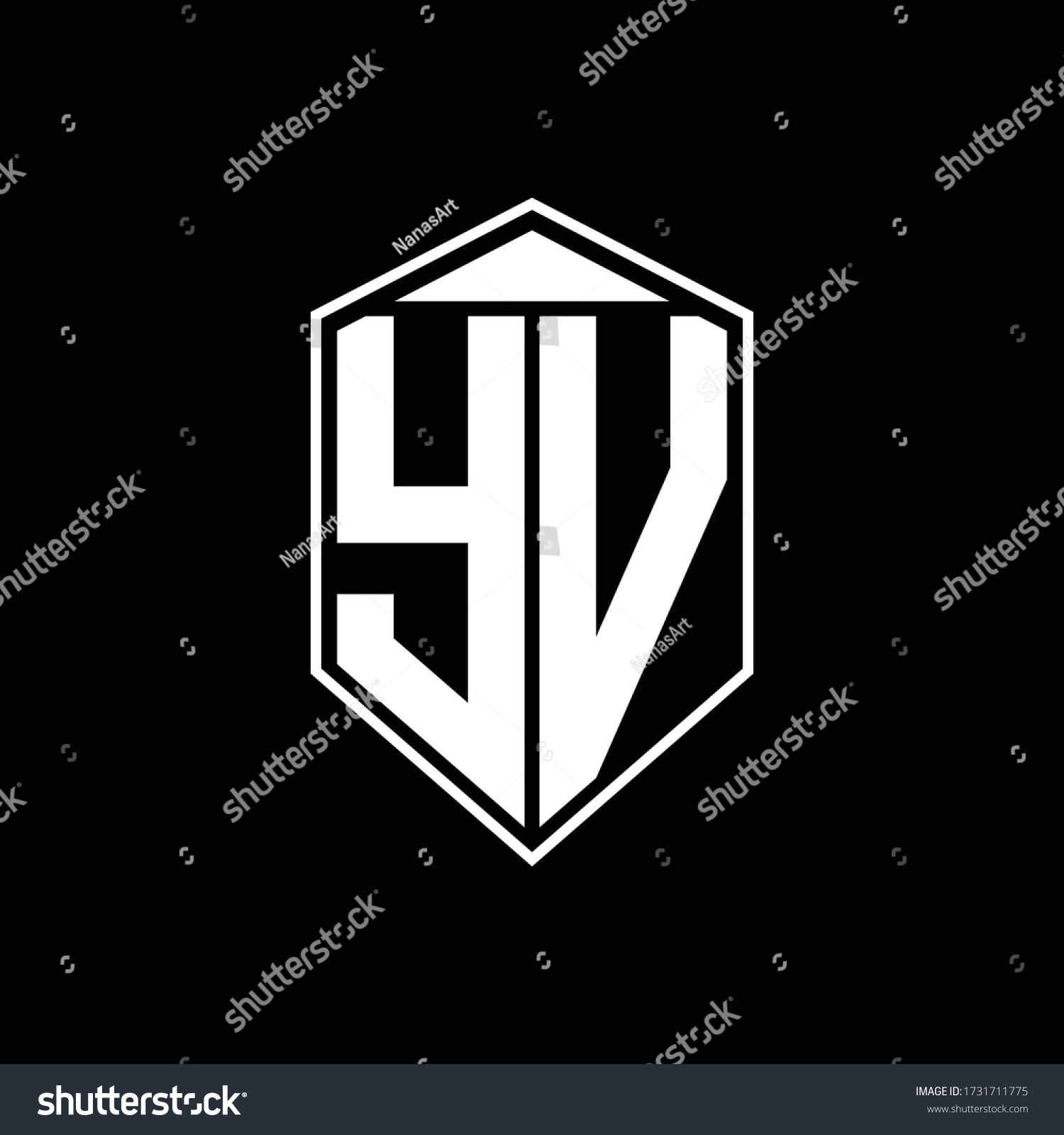 Yv Logo Monogram Emblem Shape Combination Stock Vector (Royalty Free ...