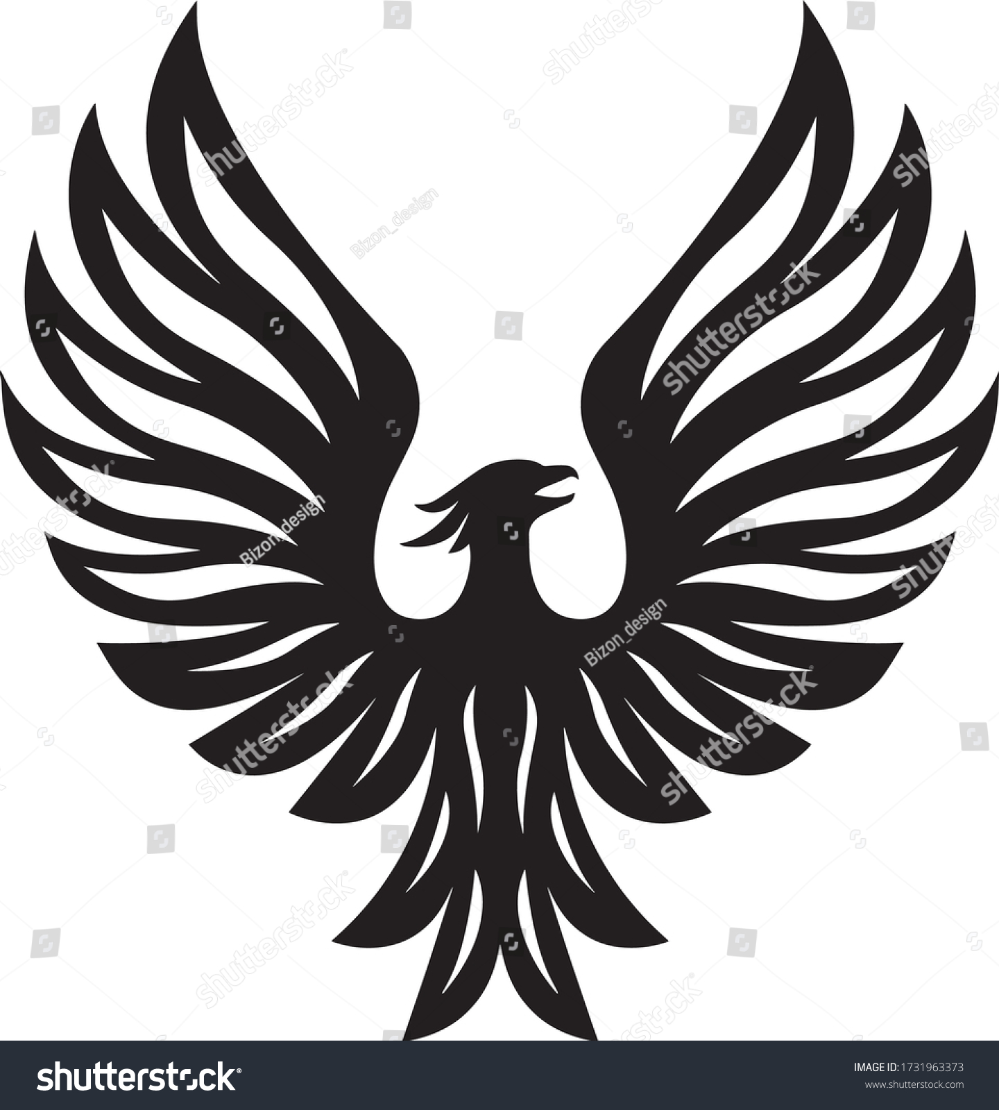 Illustration Majestic Strong Phoenix Bird Stock Vector (Royalty Free ...