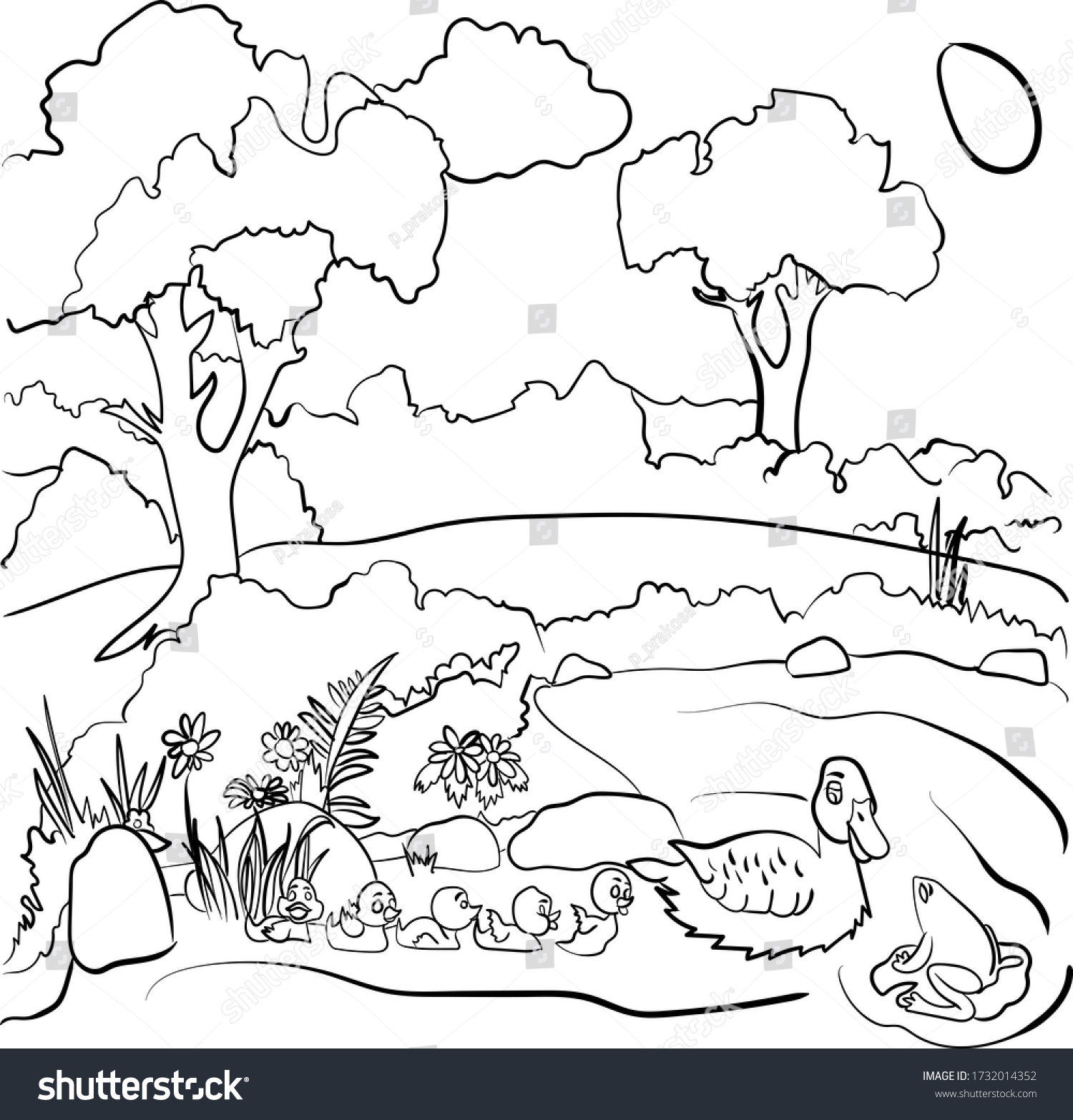 Coloring Page Kid Fairytale Series Animal Stock Illustration 1732014352 ...