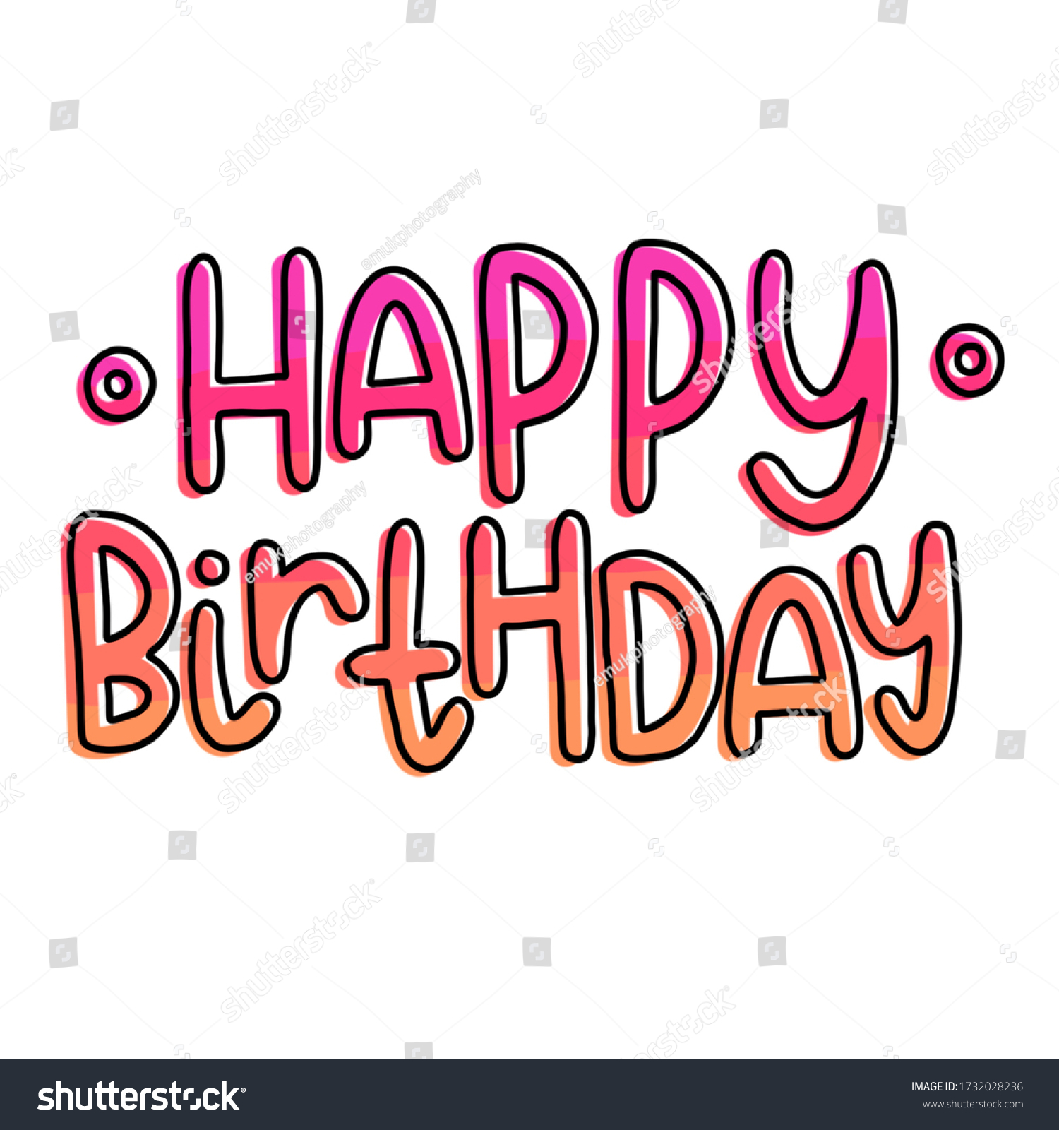 Happy Birthday Quirky Handwritten Font Main Stock Vector (Royalty Free ...