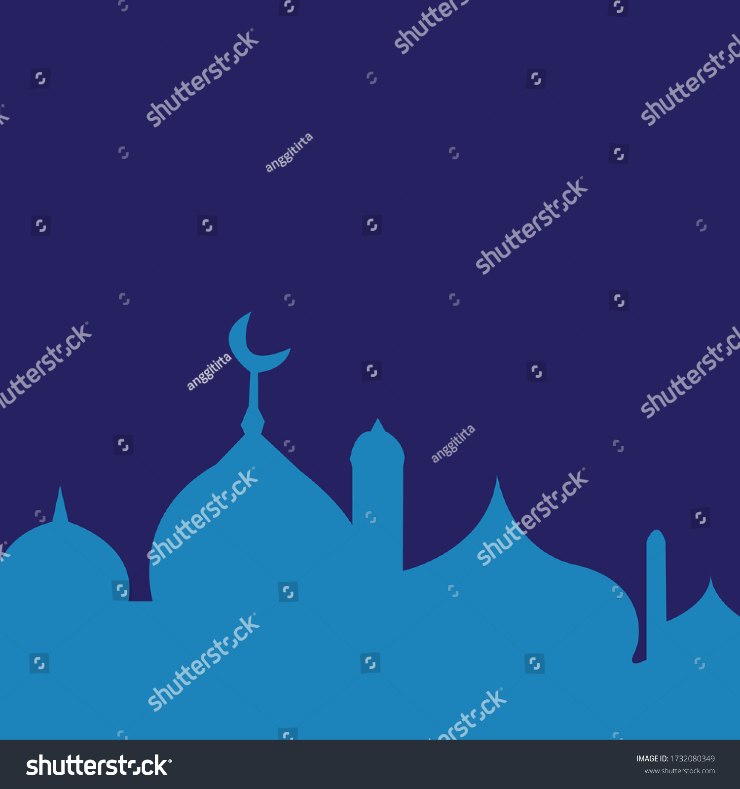 Islamic Silhouette Background Vector Illustration Stock Vector (Royalty ...