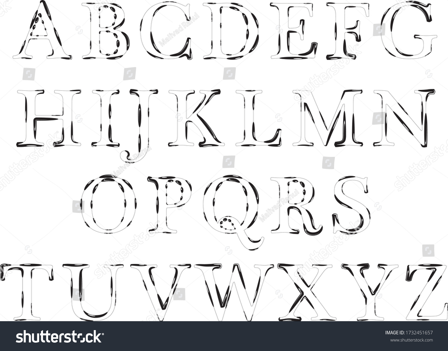 Lettering Font Isolated On White Background Stock Vector (Royalty Free ...