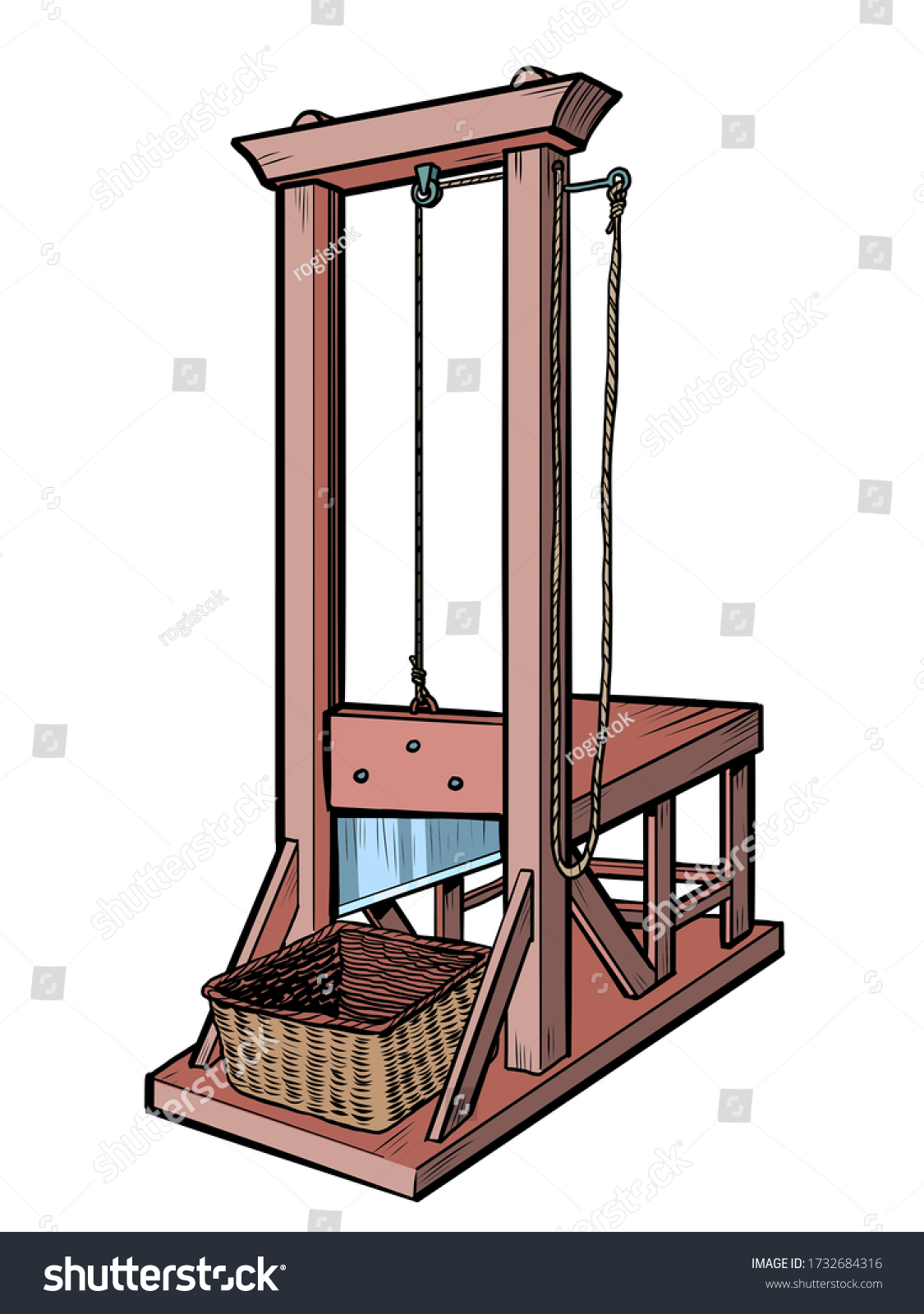 Guillotine Execution Weapon French Revolution Comics Stock Vector ...