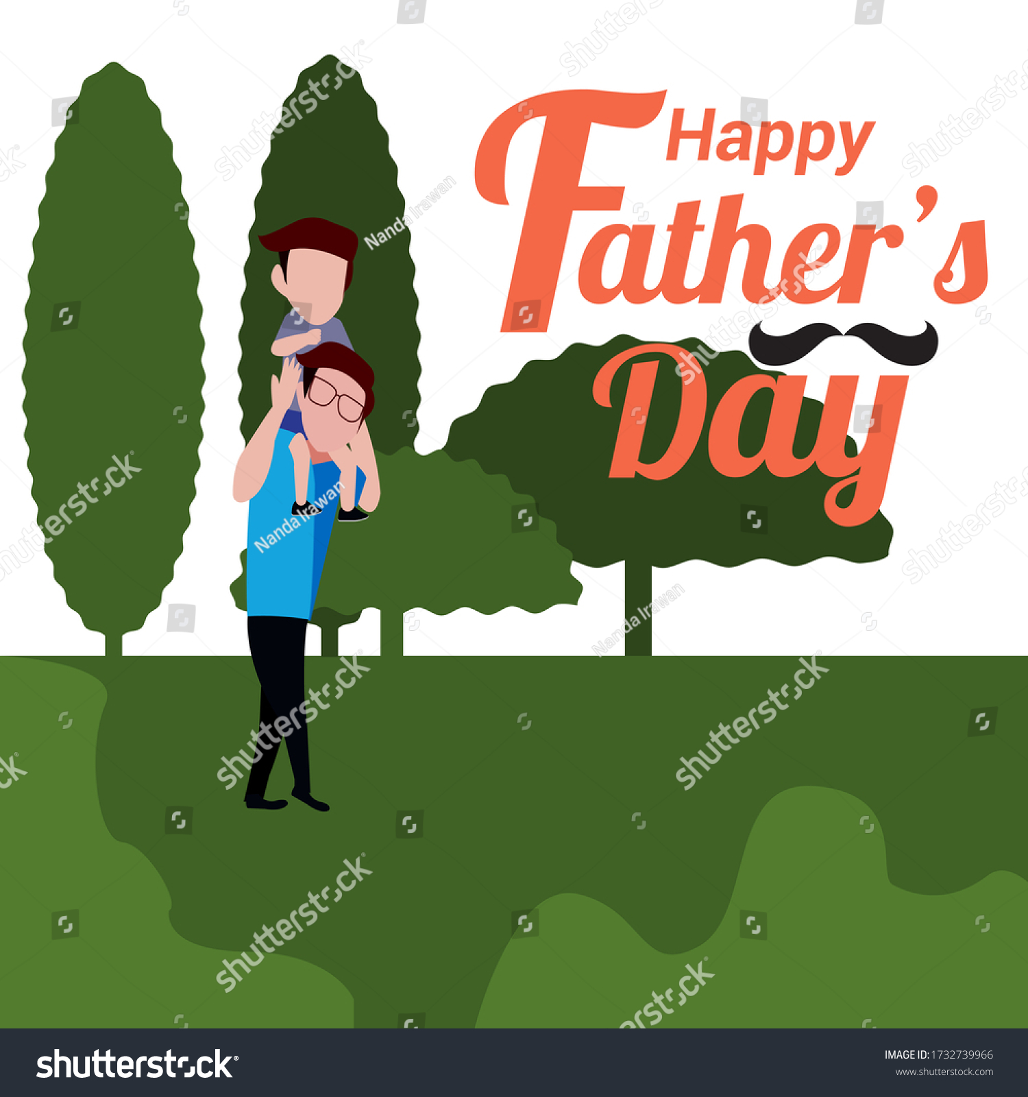 Happy Fathers Day Celebration Concept Vector Stock Vector Royalty Free