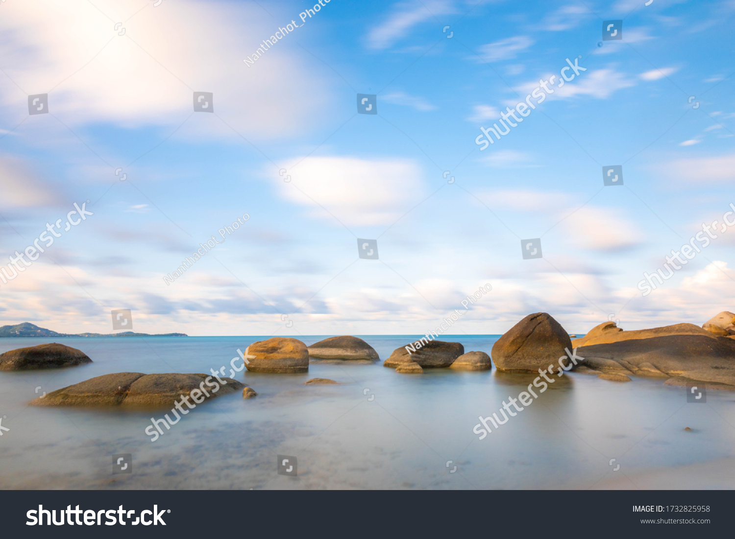 Long Exposure Shot Sea On Beach Stock Photo 1732825958 | Shutterstock