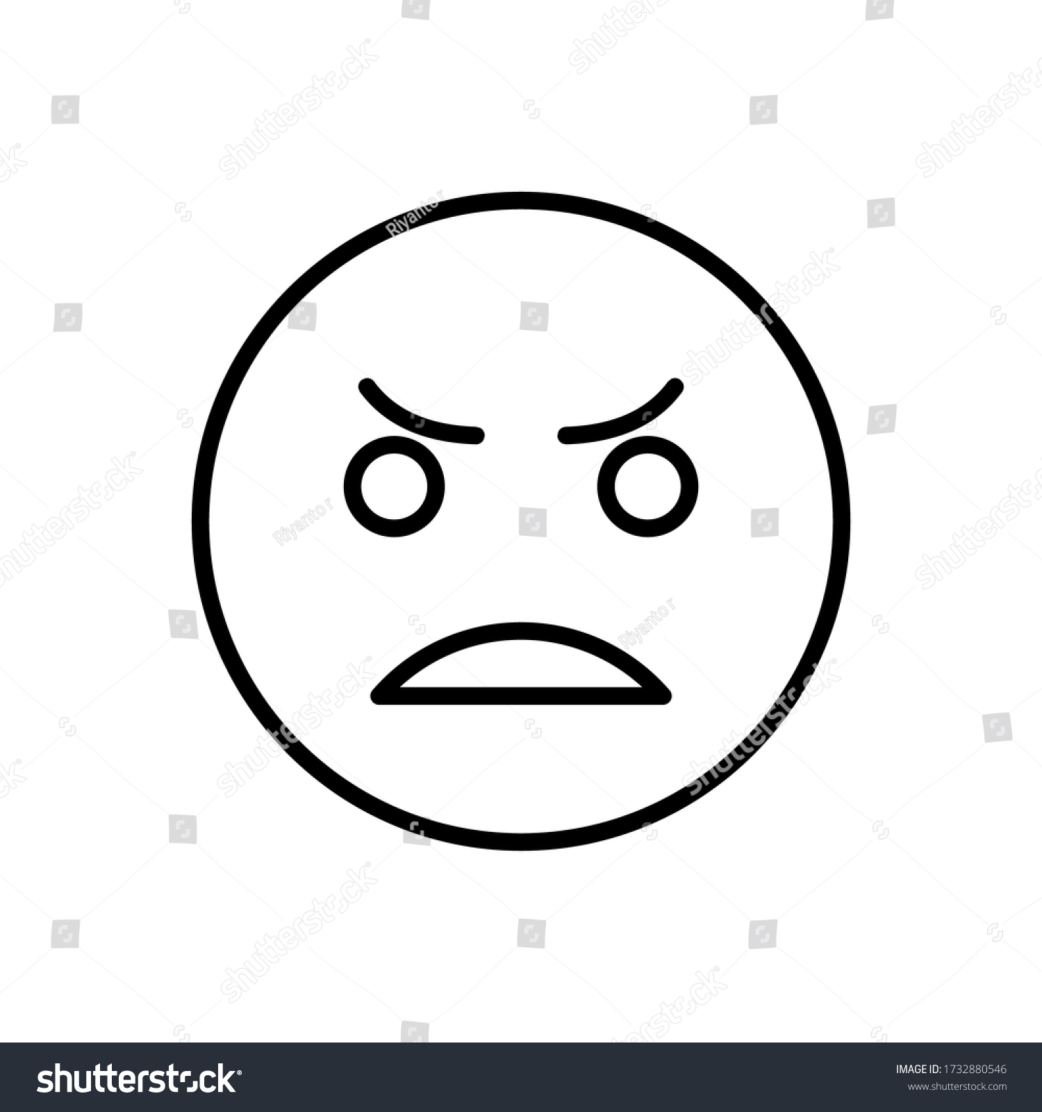 Angry Icon Isolated On White Background Stock Vector (Royalty Free ...