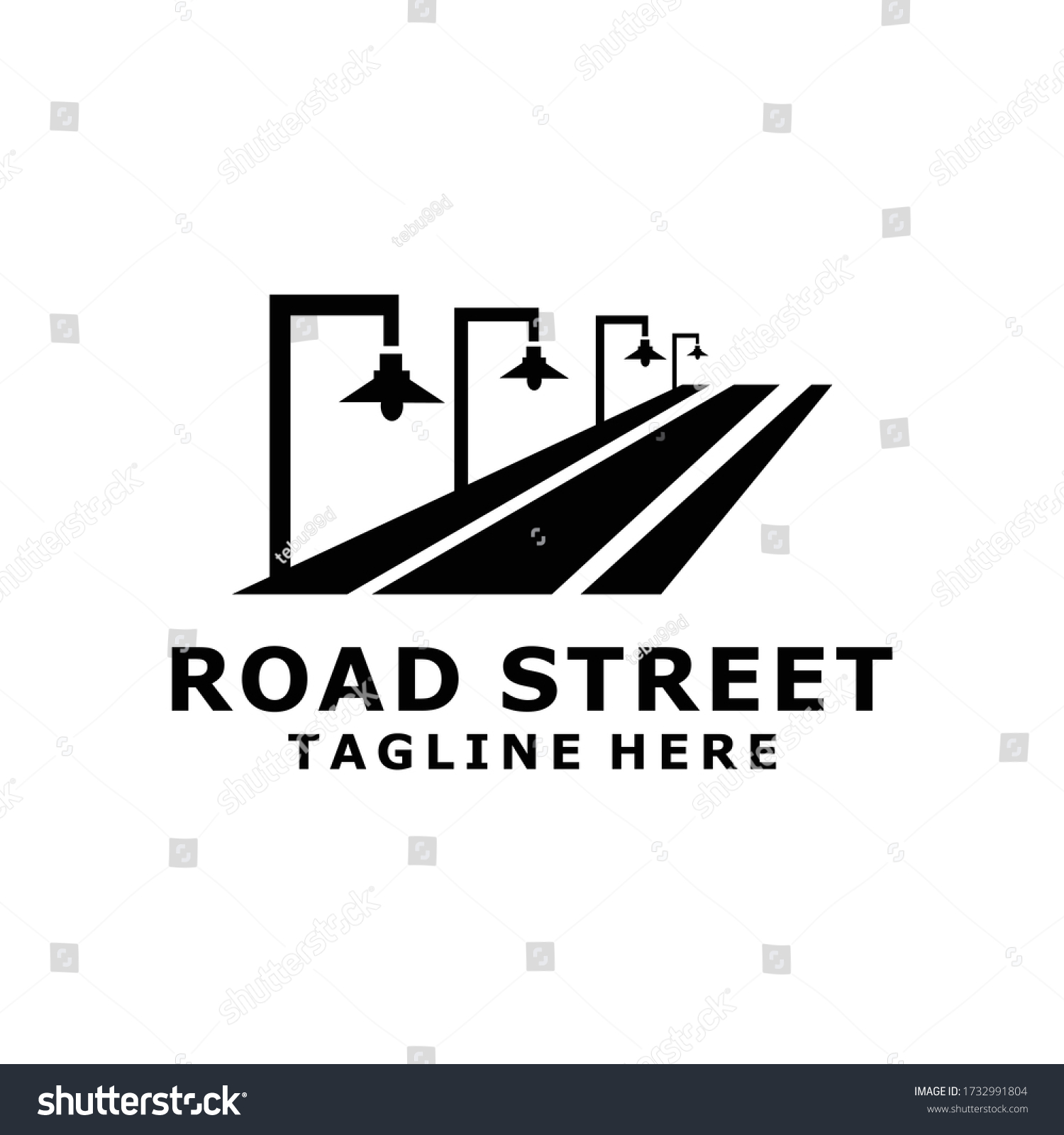 Road Street Lamp Logo Vector Template Stock Vector (Royalty Free ...