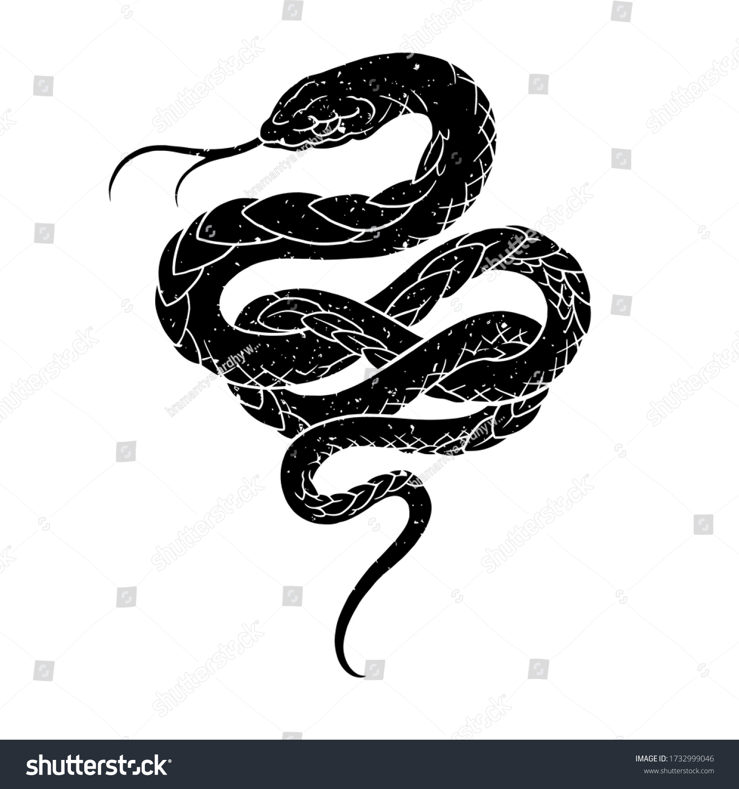 Rope Hate Serpent Snake Monochrome Vector Stock Vector (royalty Free 