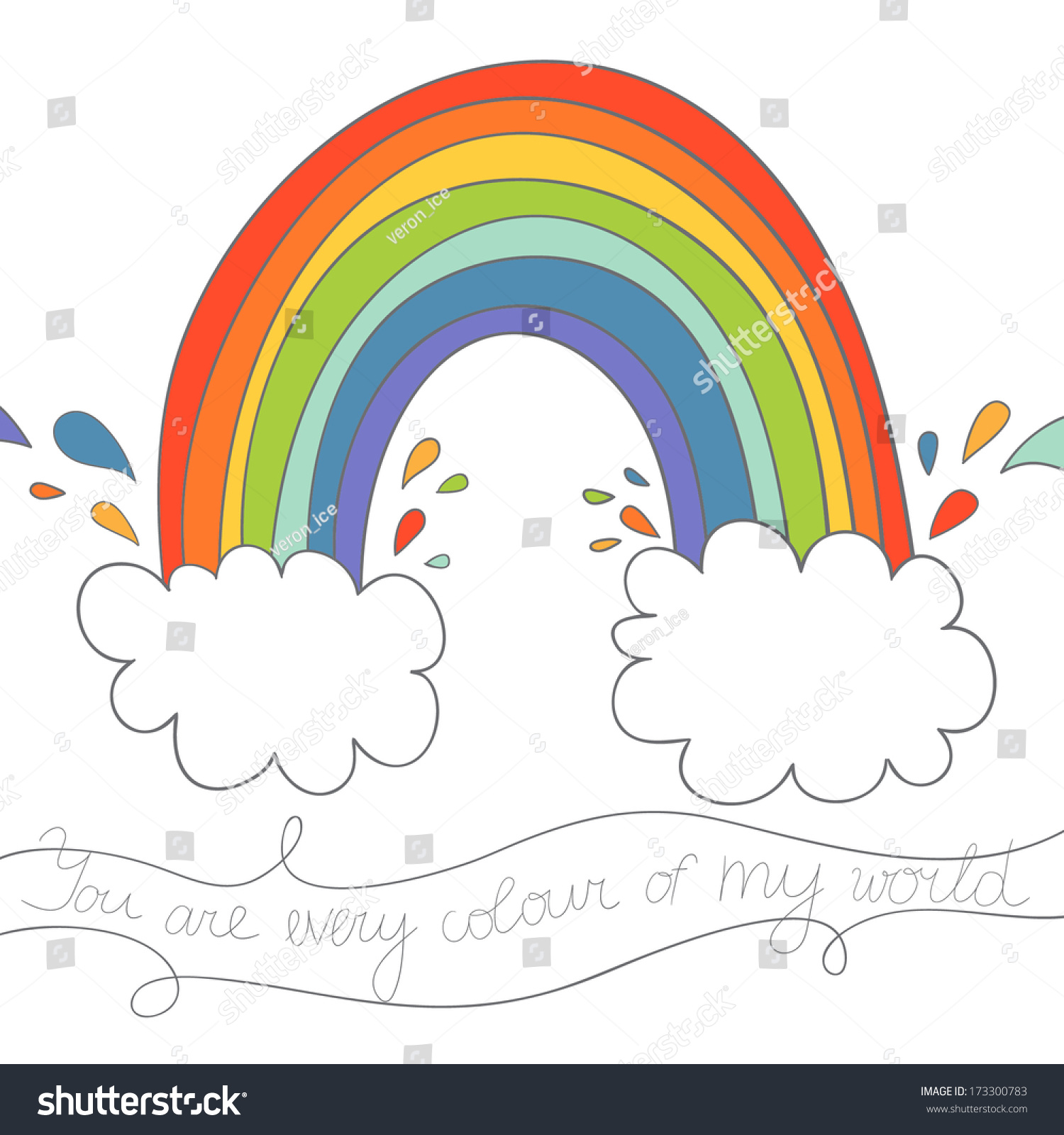 Rainbow Clouds You Every Colour My Stock Vector (Royalty Free ...