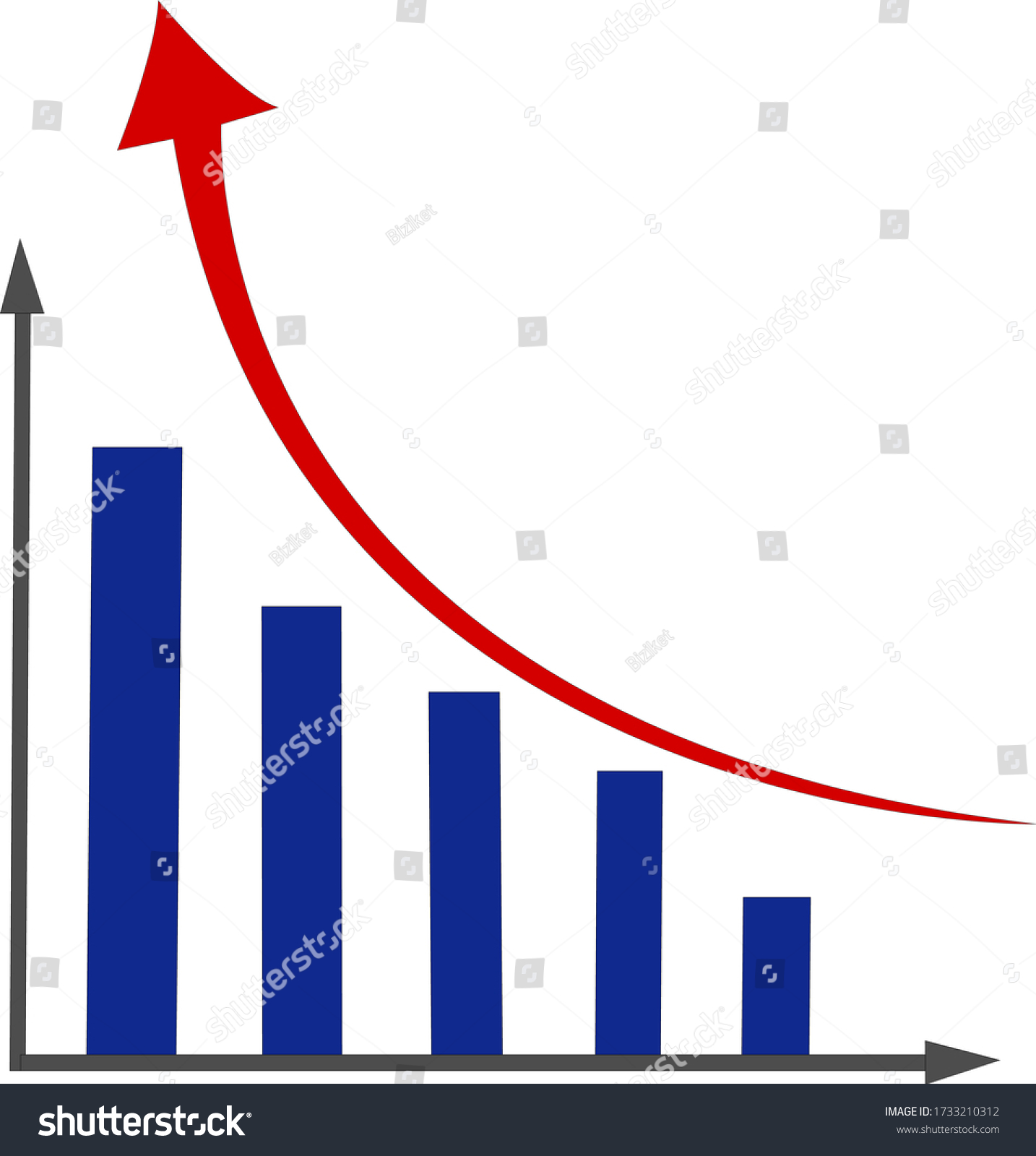 Image Growing Bar Graph Chart Graph Stock Vector (Royalty Free ...