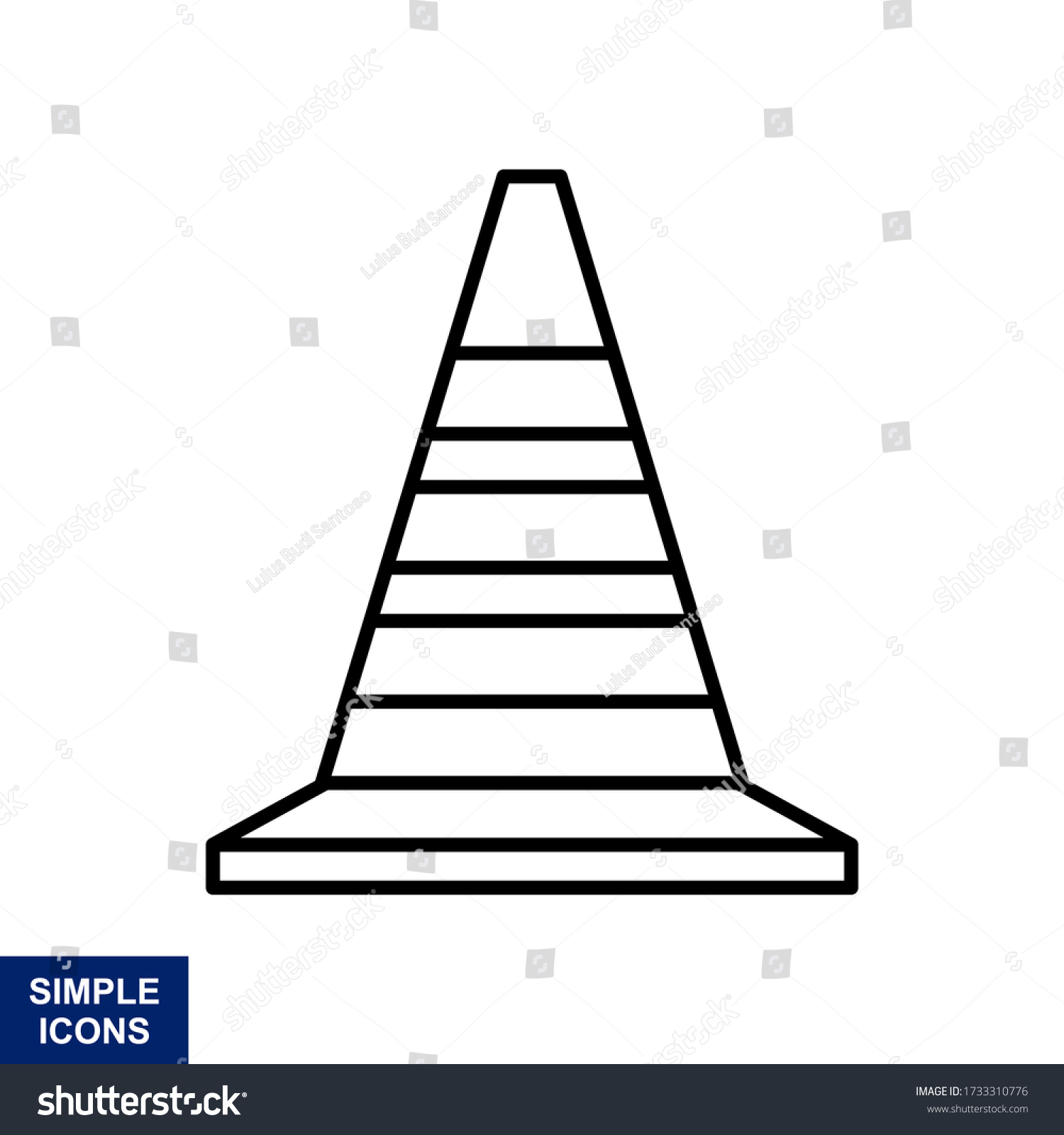 Traffic Cone Safety Cone Outline Icon Stock Vector (Royalty Free ...