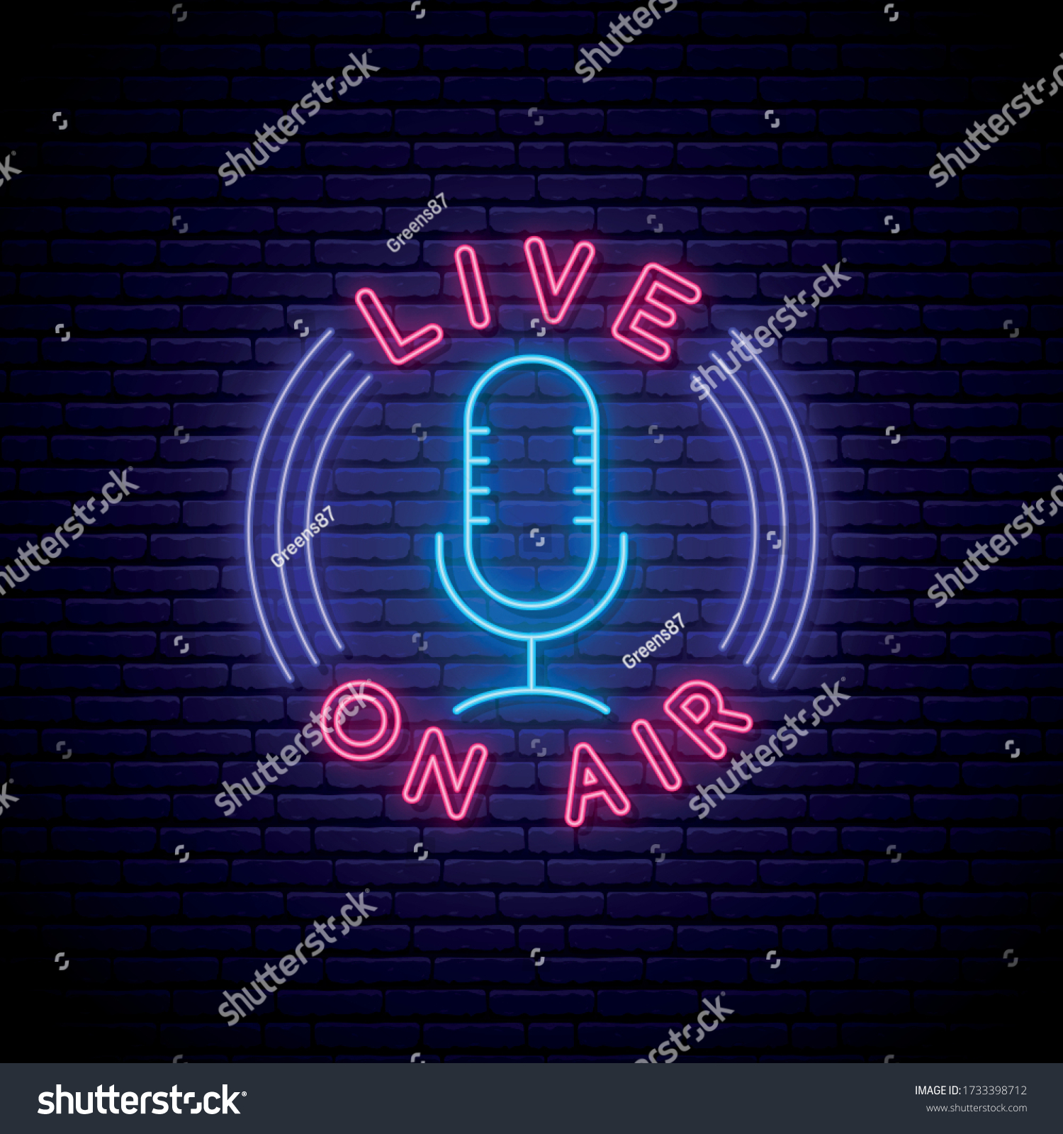 Podcast Neon Sign Glowing Neon Mic Stock Vector (Royalty Free ...