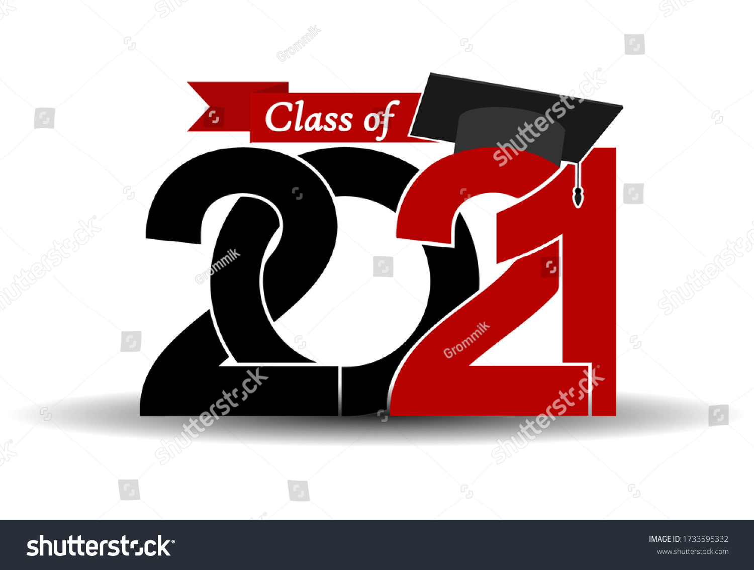 Class Graduates 2021 Graduation Cap Vector Stock Vector Royalty Free 1733595332 Shutterstock 