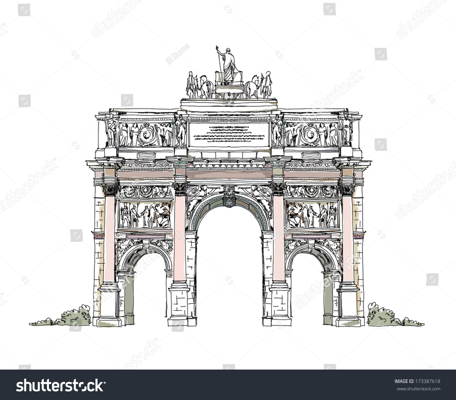 Триумфальная арка Париж вектор