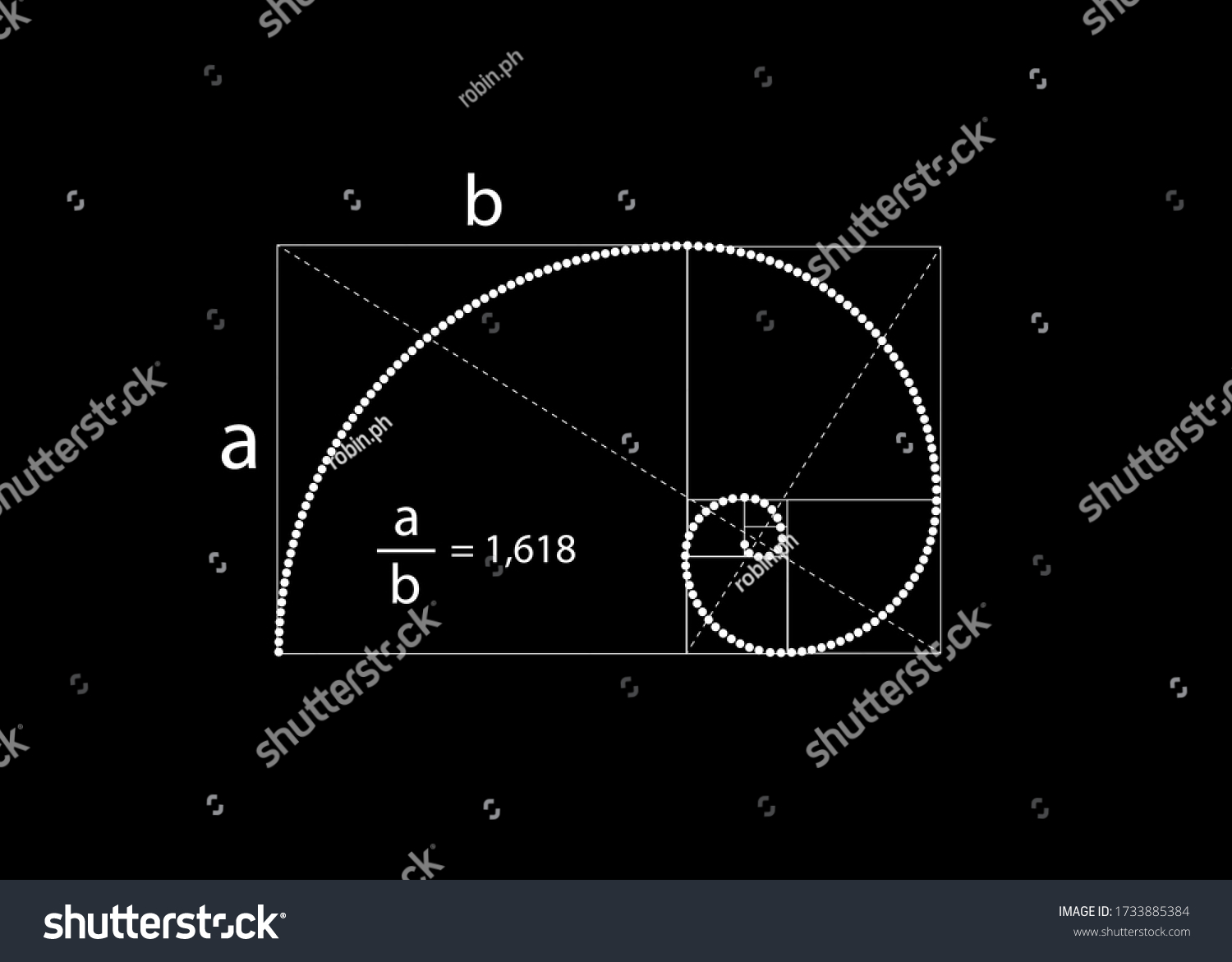 Golden Ratio Fibonacci Number Mathematical Formula Stock Vector ...