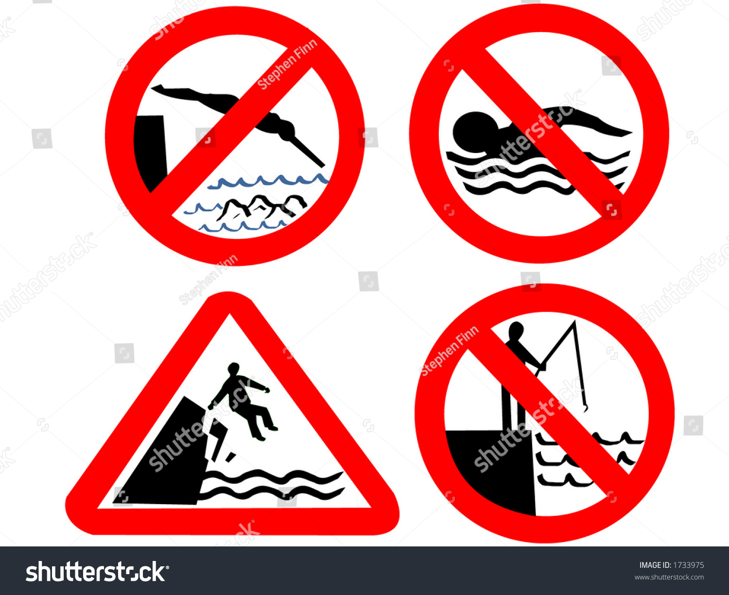 Запрещающие знаки на воде