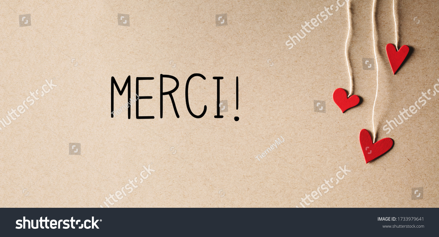 Merci Thank You French Language Handmade Stock Photo 1733979641 ...