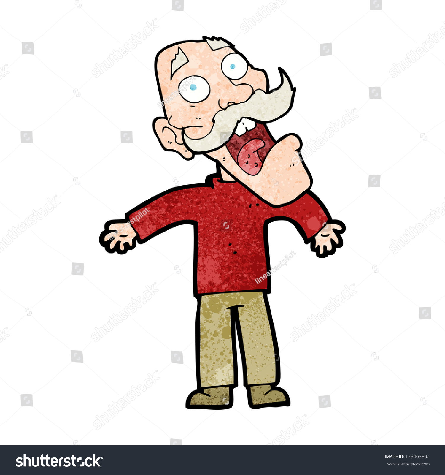 Cartoon Terrified Old Man Stock Vector (Royalty Free) 173403602 ...