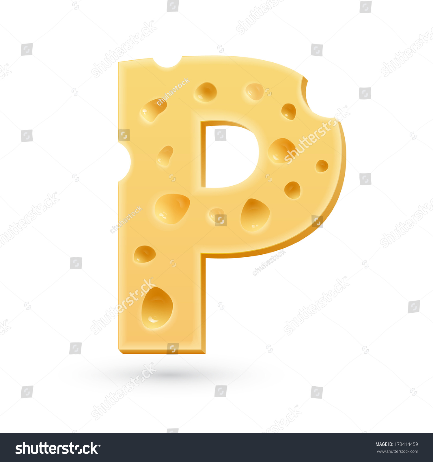 P Cheese Letter Symbol Isolated On Stock Illustration 173414459 ...