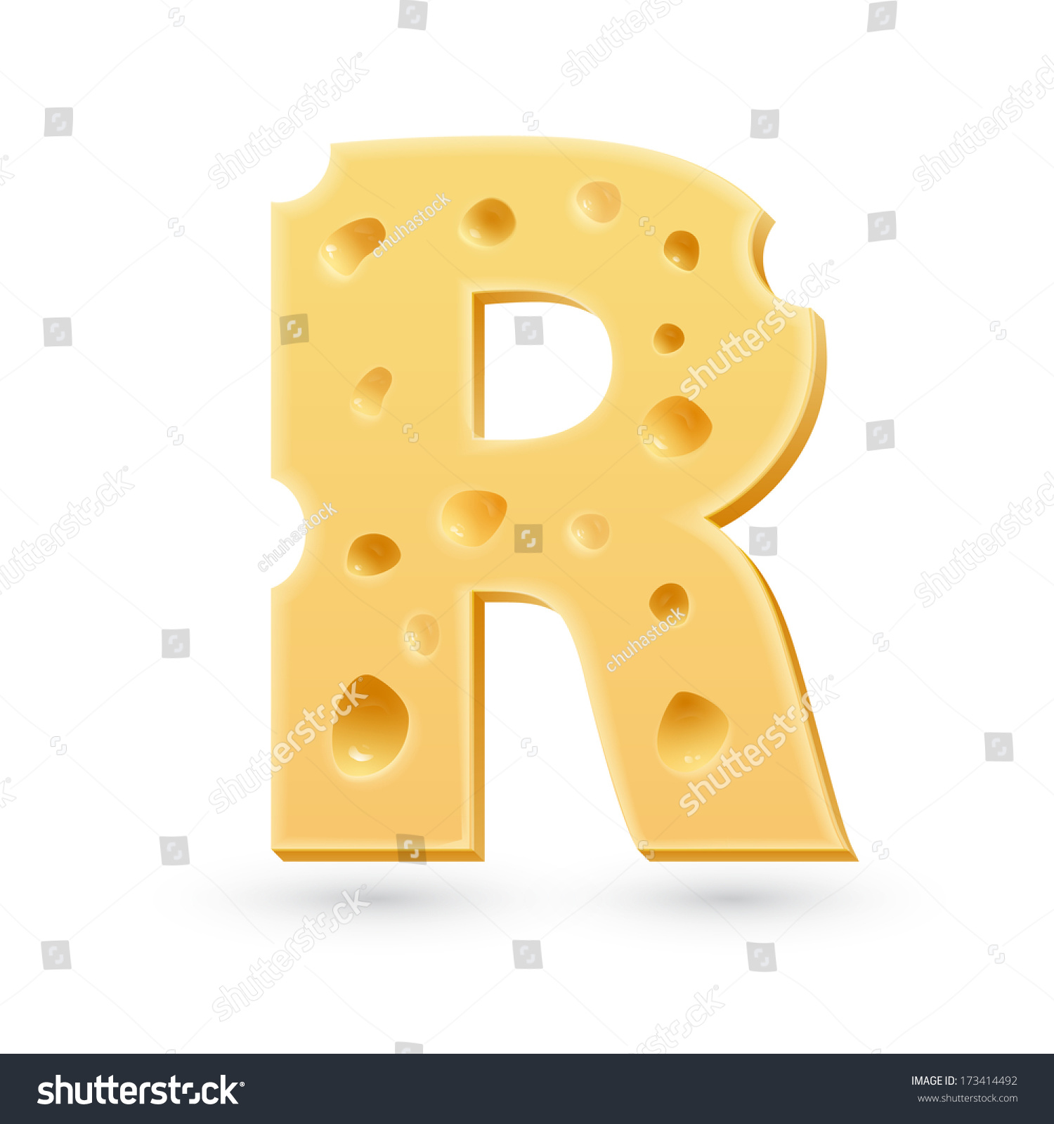 R Cheese Letter Symbol Isolated On Stock Illustration 173414492 ...