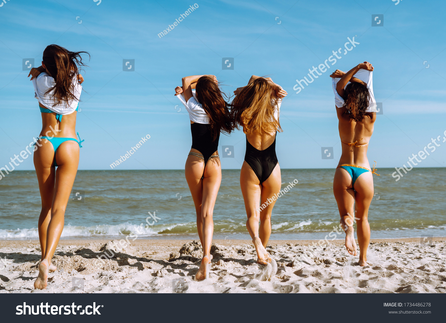 Girls Taking Off Bikini
