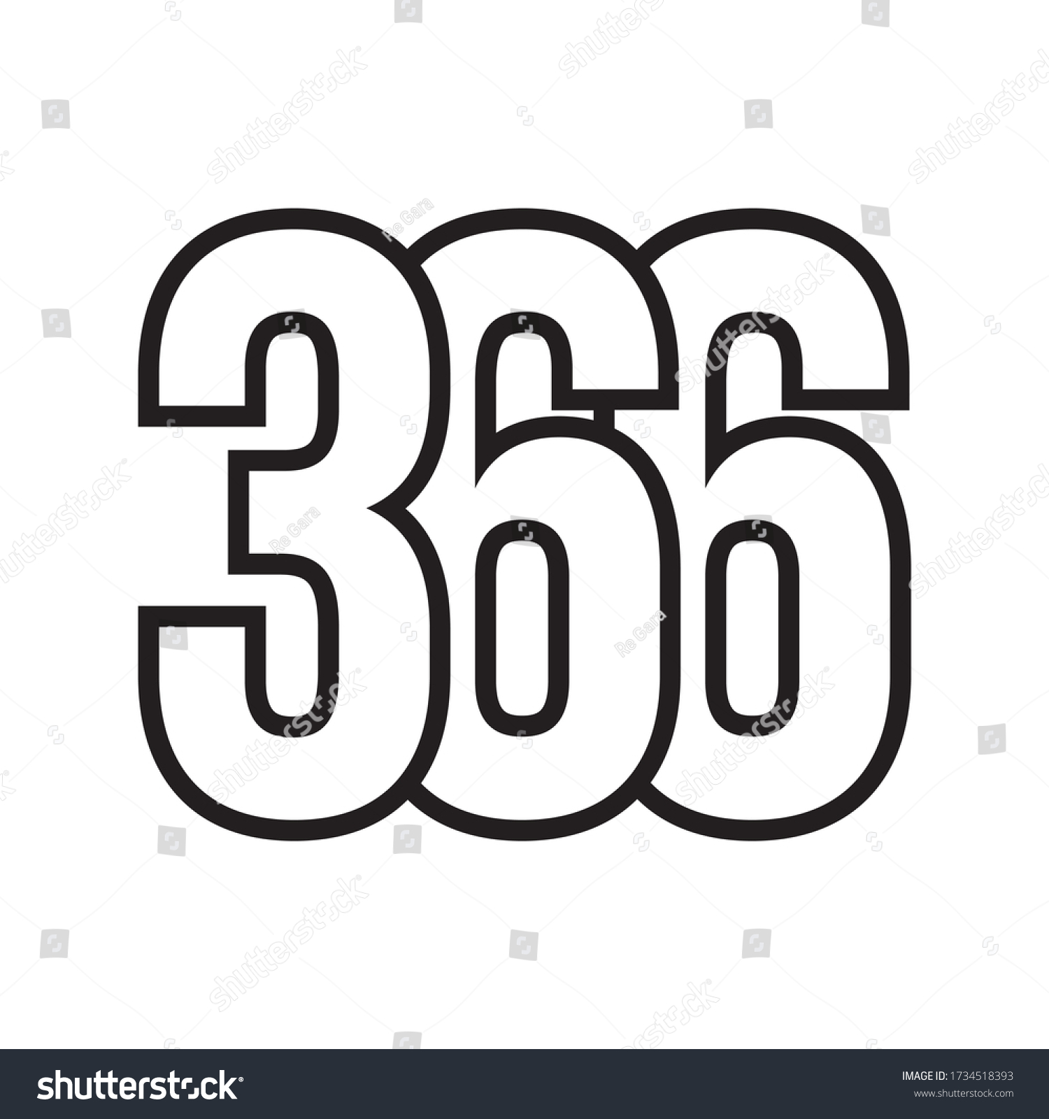 366 Day Leap Year 2024 Design Stock Vector (Royalty Free) 1734518393
