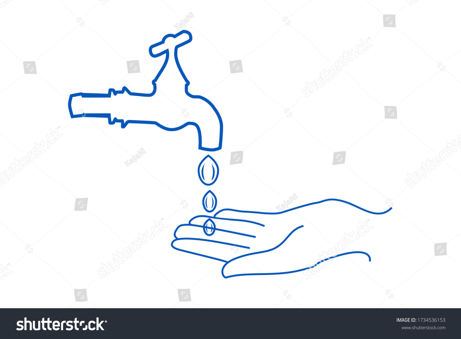 Washing Hands Outline Icon Hands Washing Stock Vector (Royalty Free ...