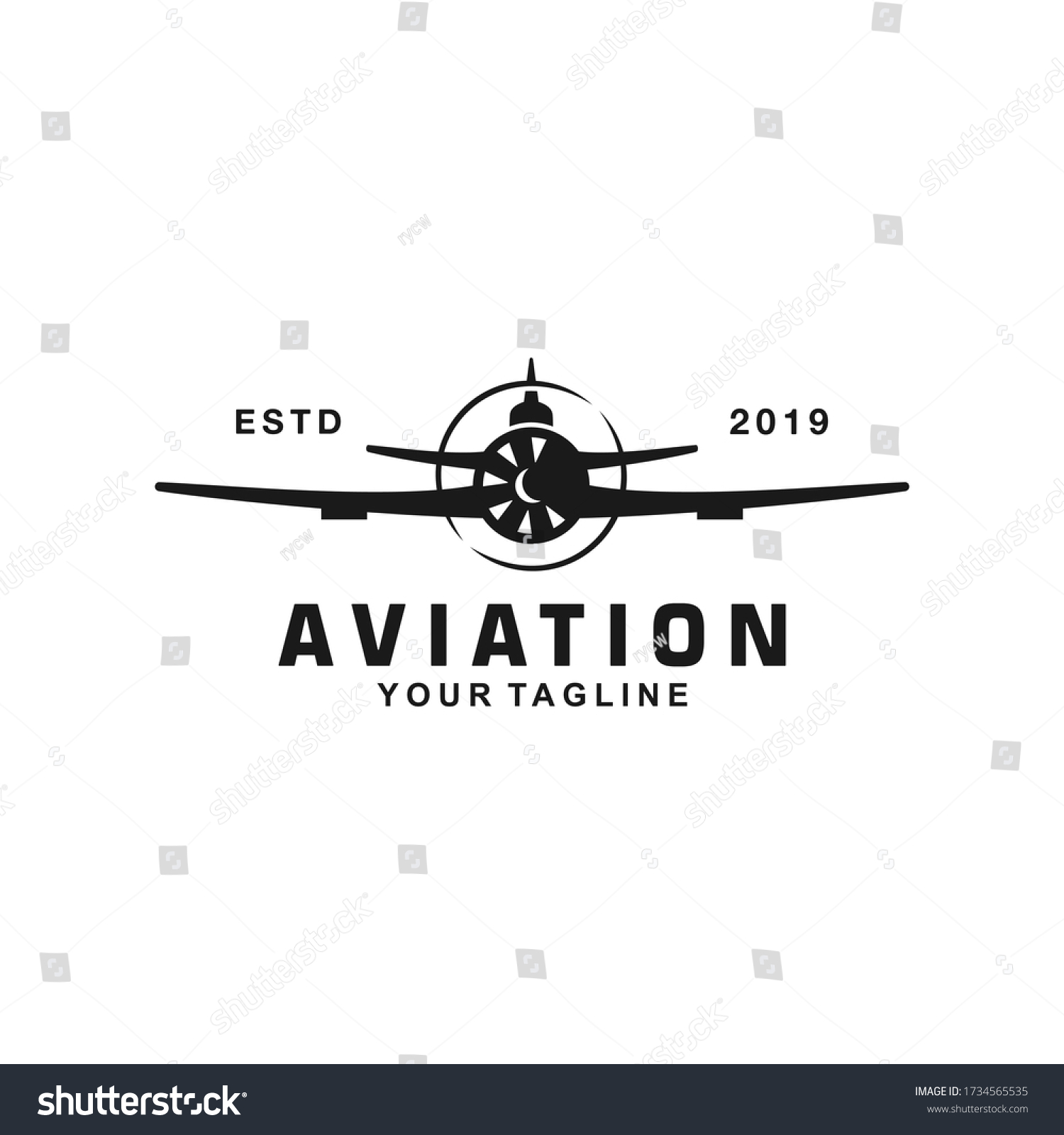 Aviation Logo Design Template Idea Stock Vector Royalty Free   Stock Vector Aviation Logo Design Template Idea 1734565535 