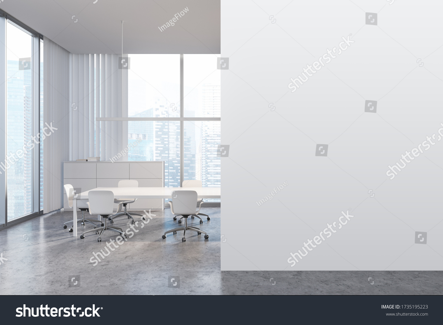 Interior Light Spacious Meeting Room White Stock Illustration ...