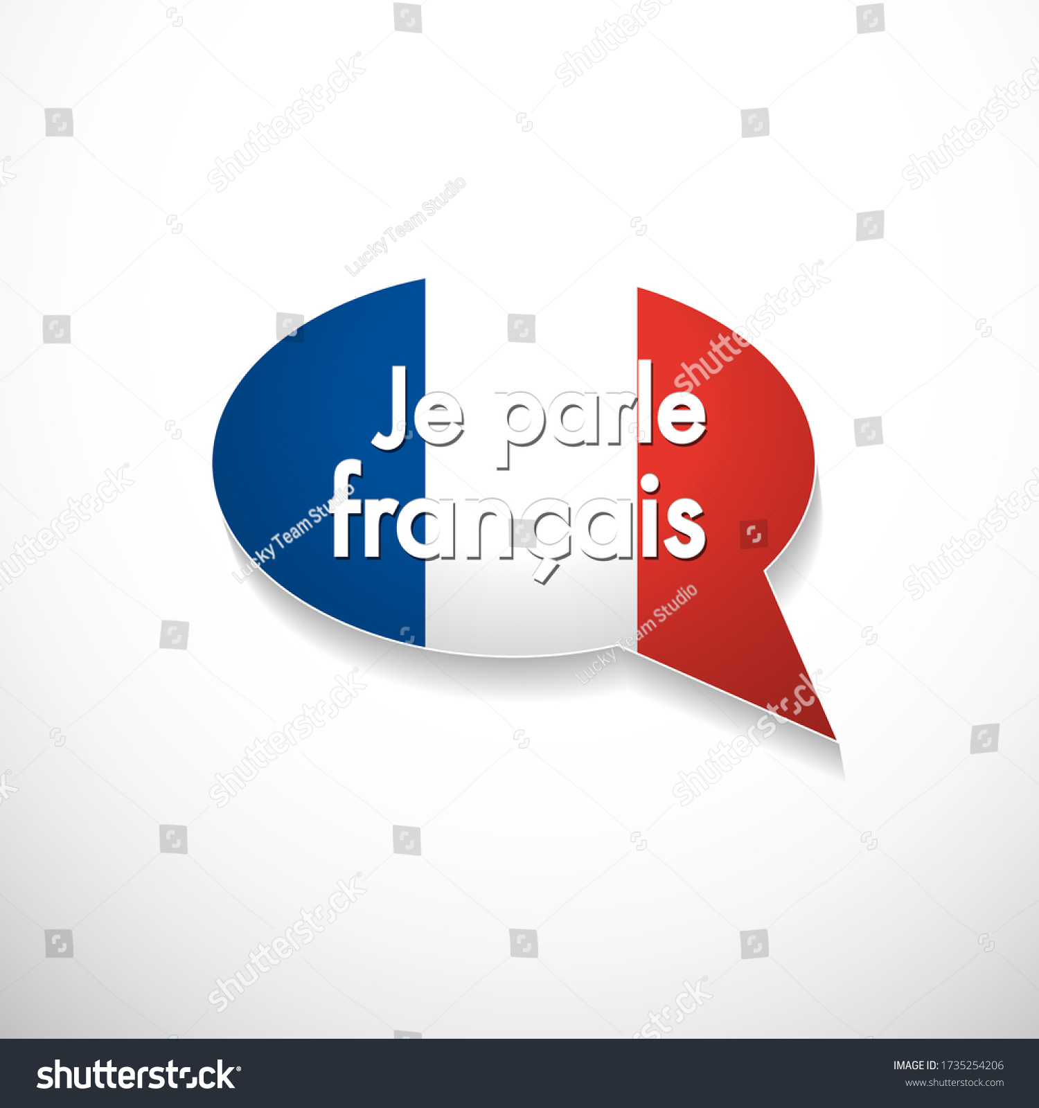 Word Je Parle Francais Bubble French Stock Vector (Royalty Free ...