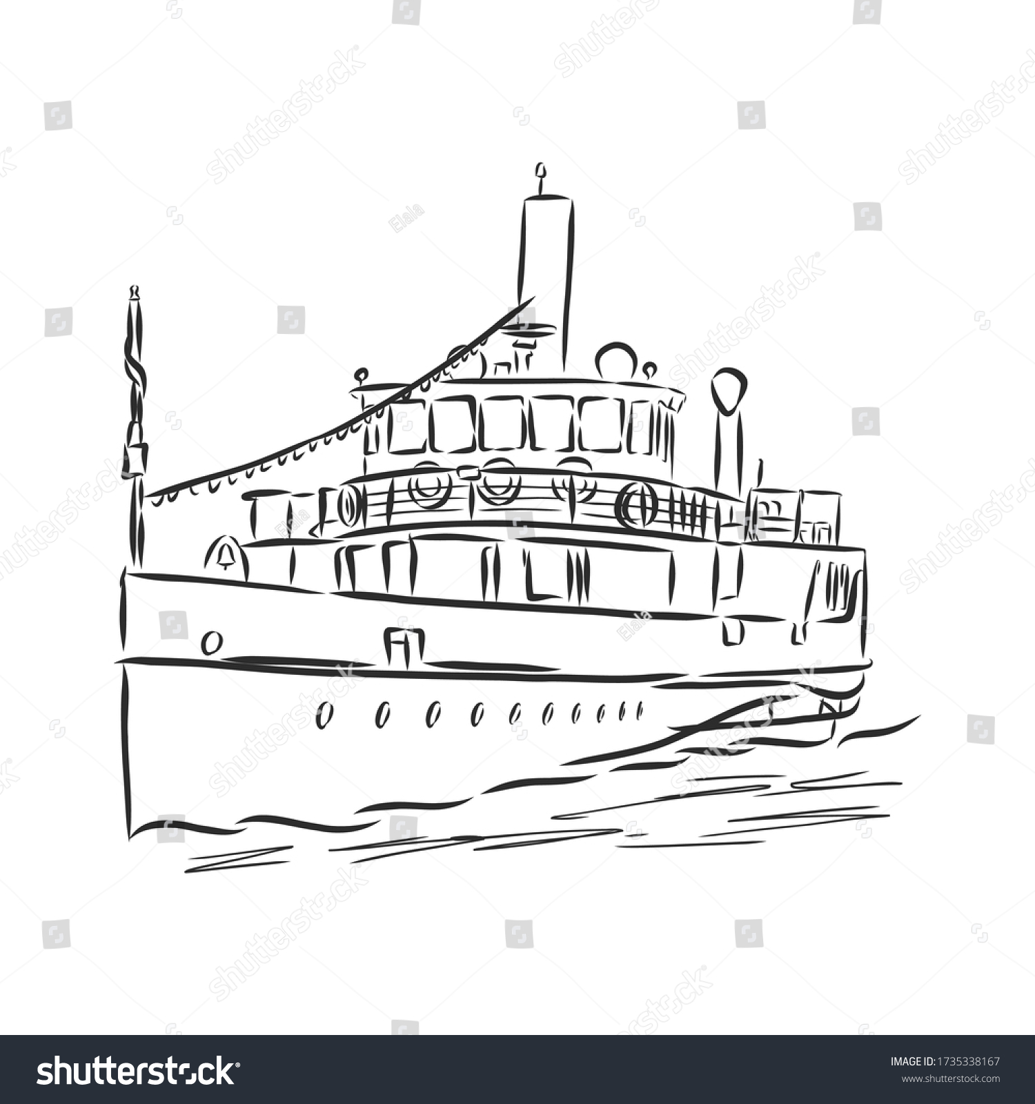 Стилизованный пароход