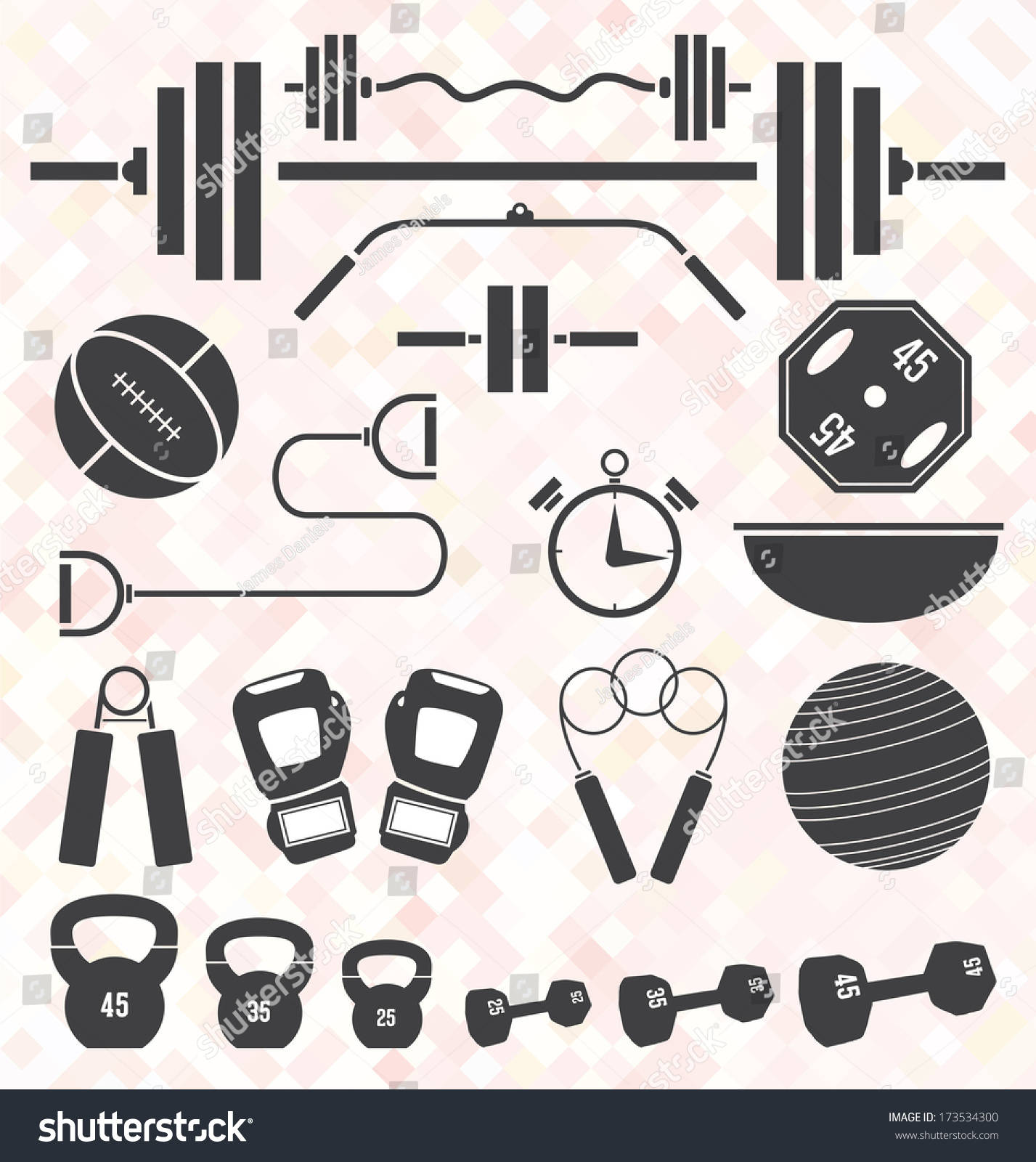 Vector Set Weight Lifting Workout Icons Stock Vector (Royalty Free ...