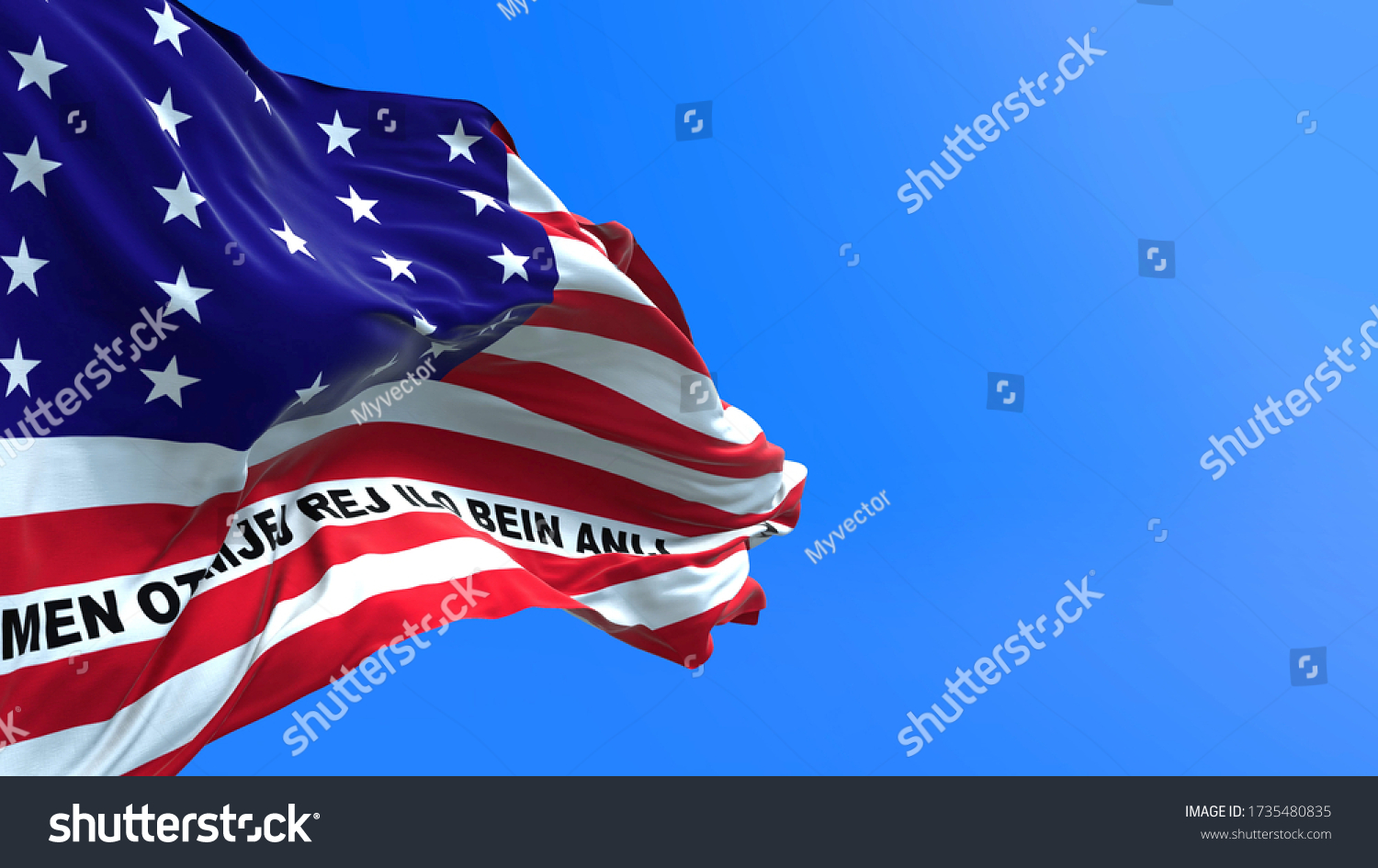 Bikini Atoll Flag 3d Realistic Waving Stock Illustration 1735480835 