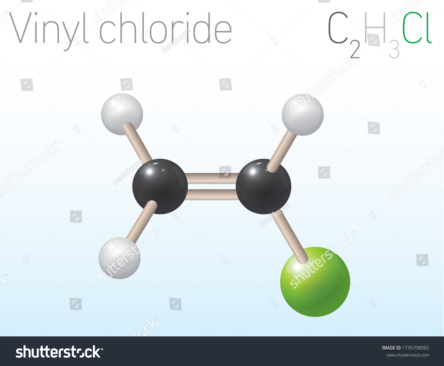 Vinyl Chloride C2h3cl Structural Chemical Formula Stock Vector (Royalty