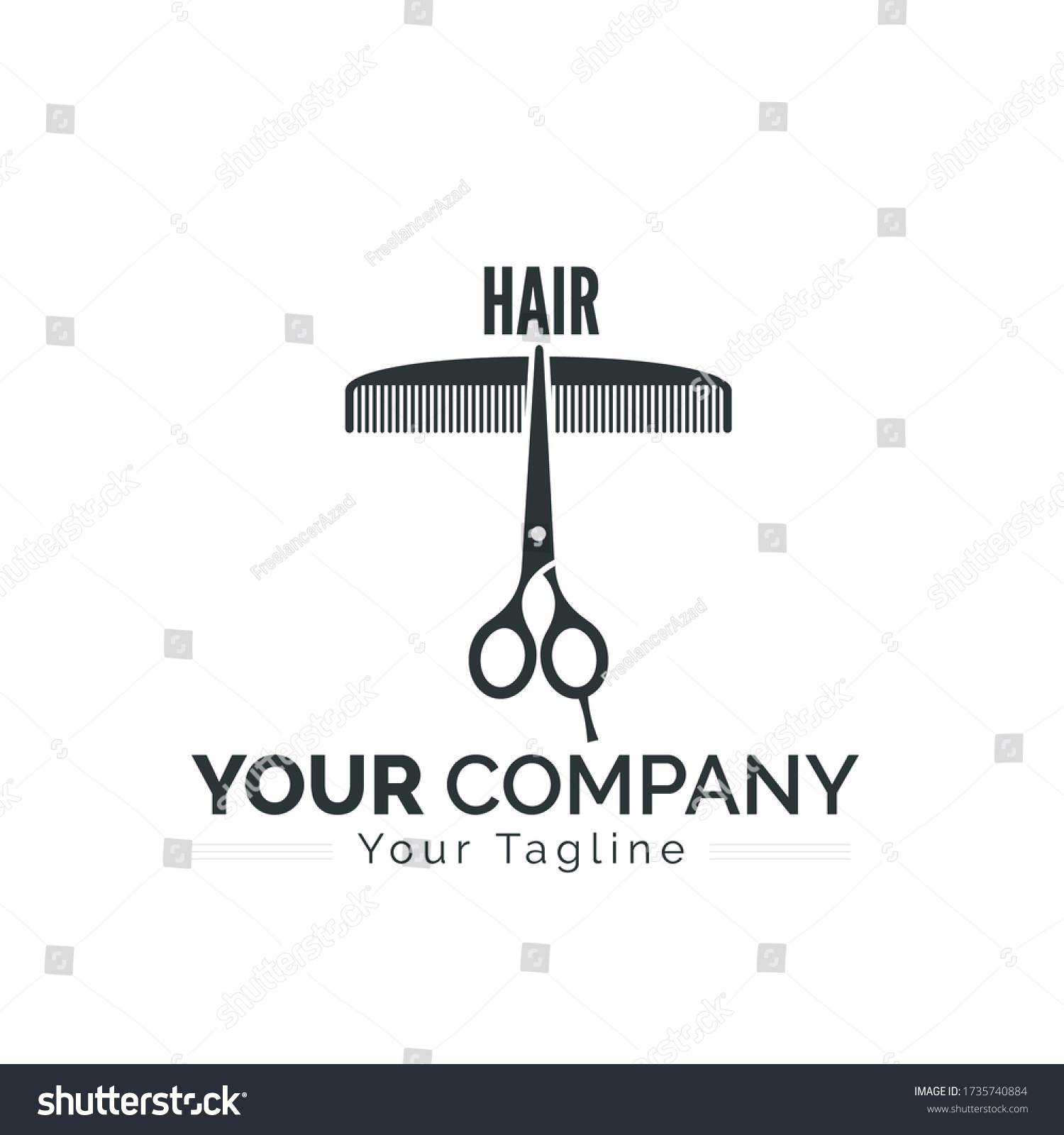 Hair Cuting Logohair Cuting Logo Vectorsymbol Stock Vector (Royalty ...