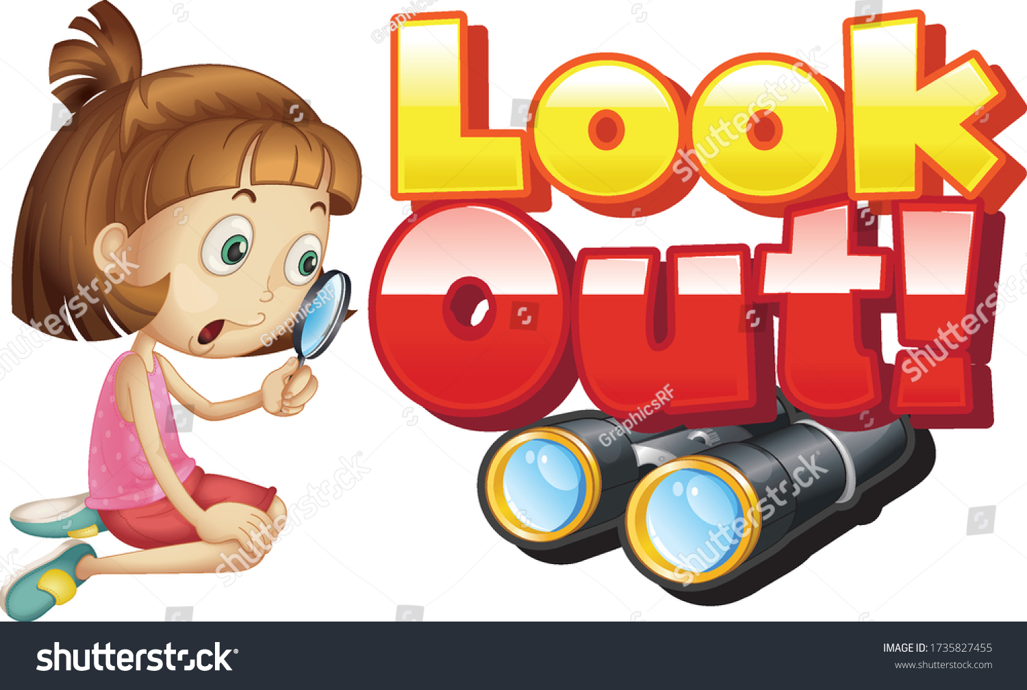 font-design-word-look-out-girl-stock-vector-royalty-free-1735827455