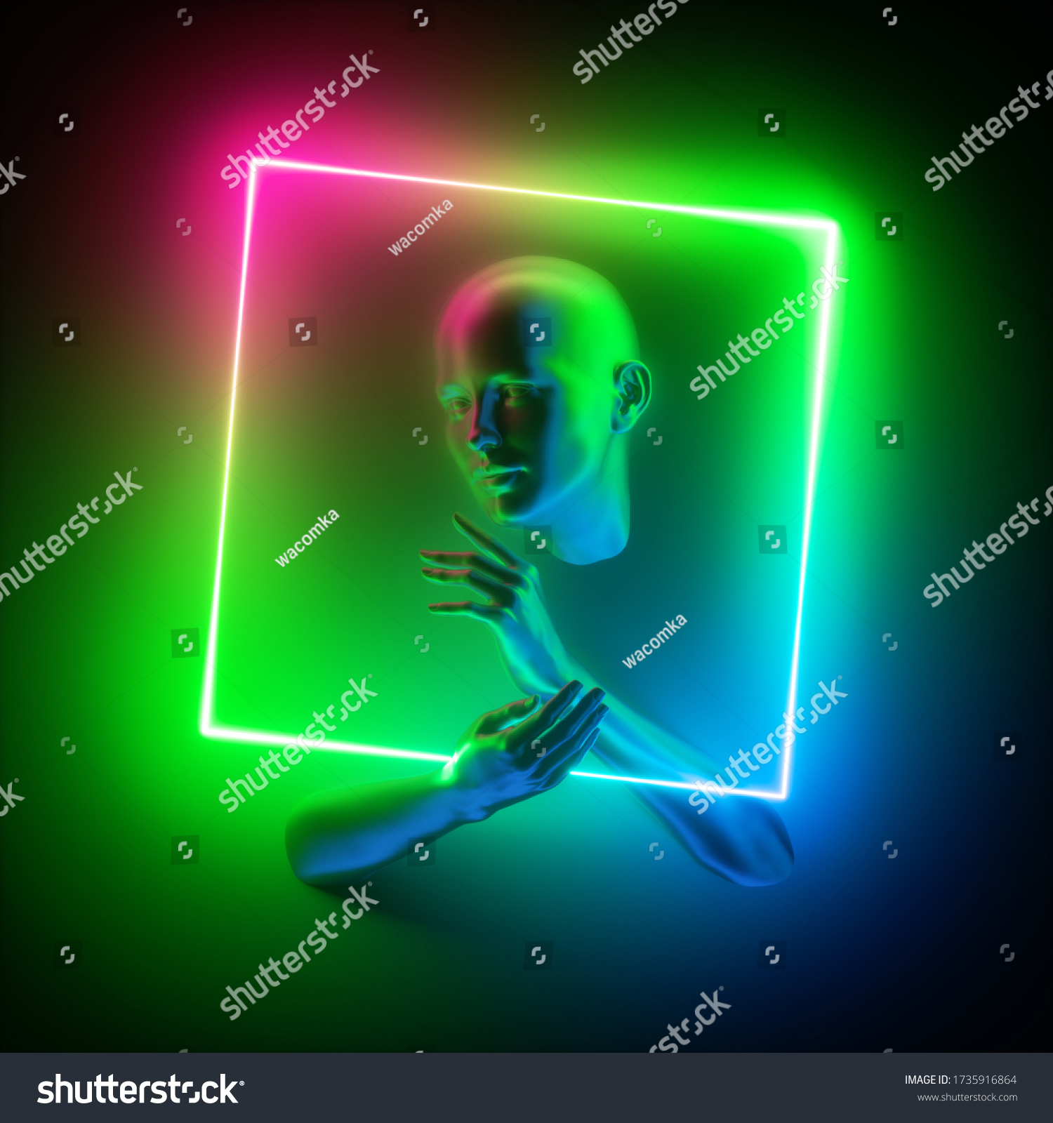 3d Render Abstract Modern Minimal Concept Stock Illustration 1735916864