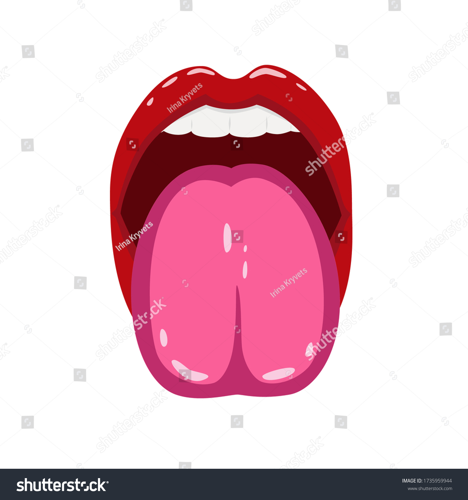 Attractive Red Womens Lips Tongue Isolated Stock Vector (Royalty Free ...