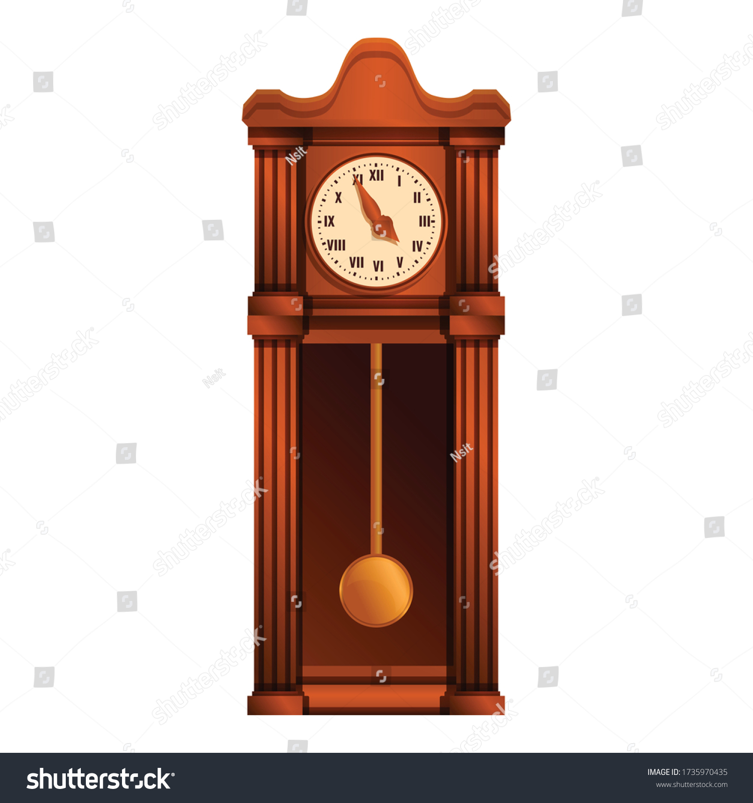 Ancient Pendulum Clock Icon Cartoon Ancient Stock Vector (Royalty Free ...