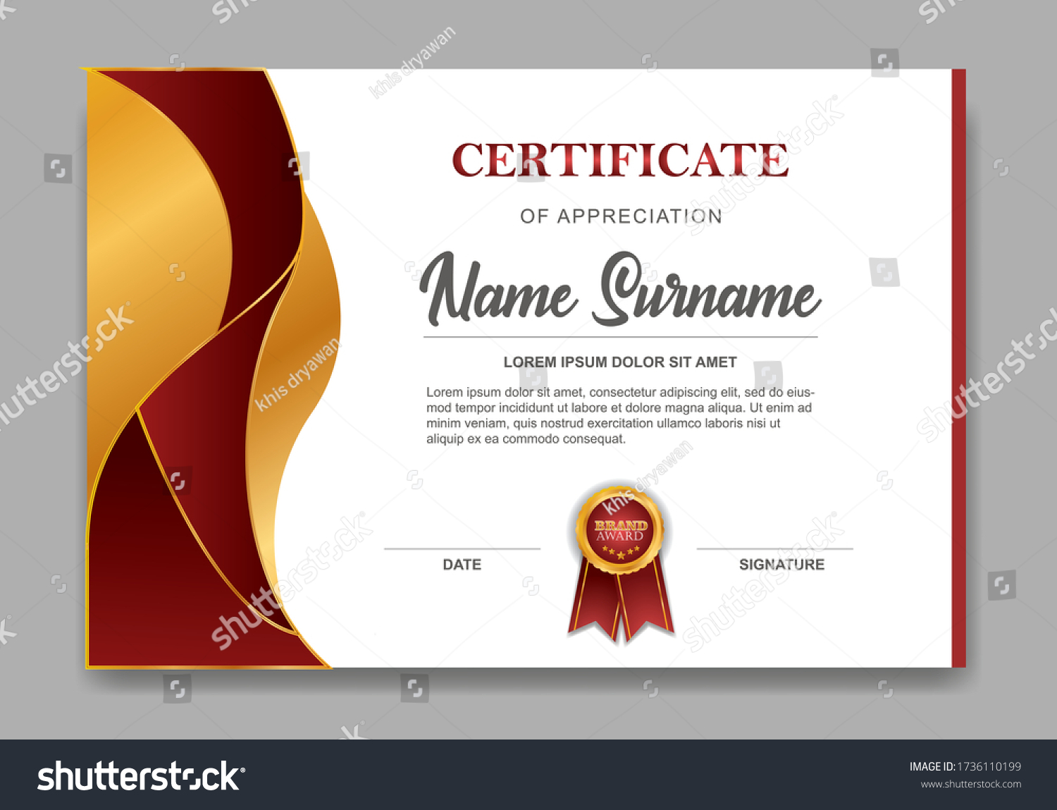 Certificate Template Design Diploma Modern Design Stock Vector (Royalty ...