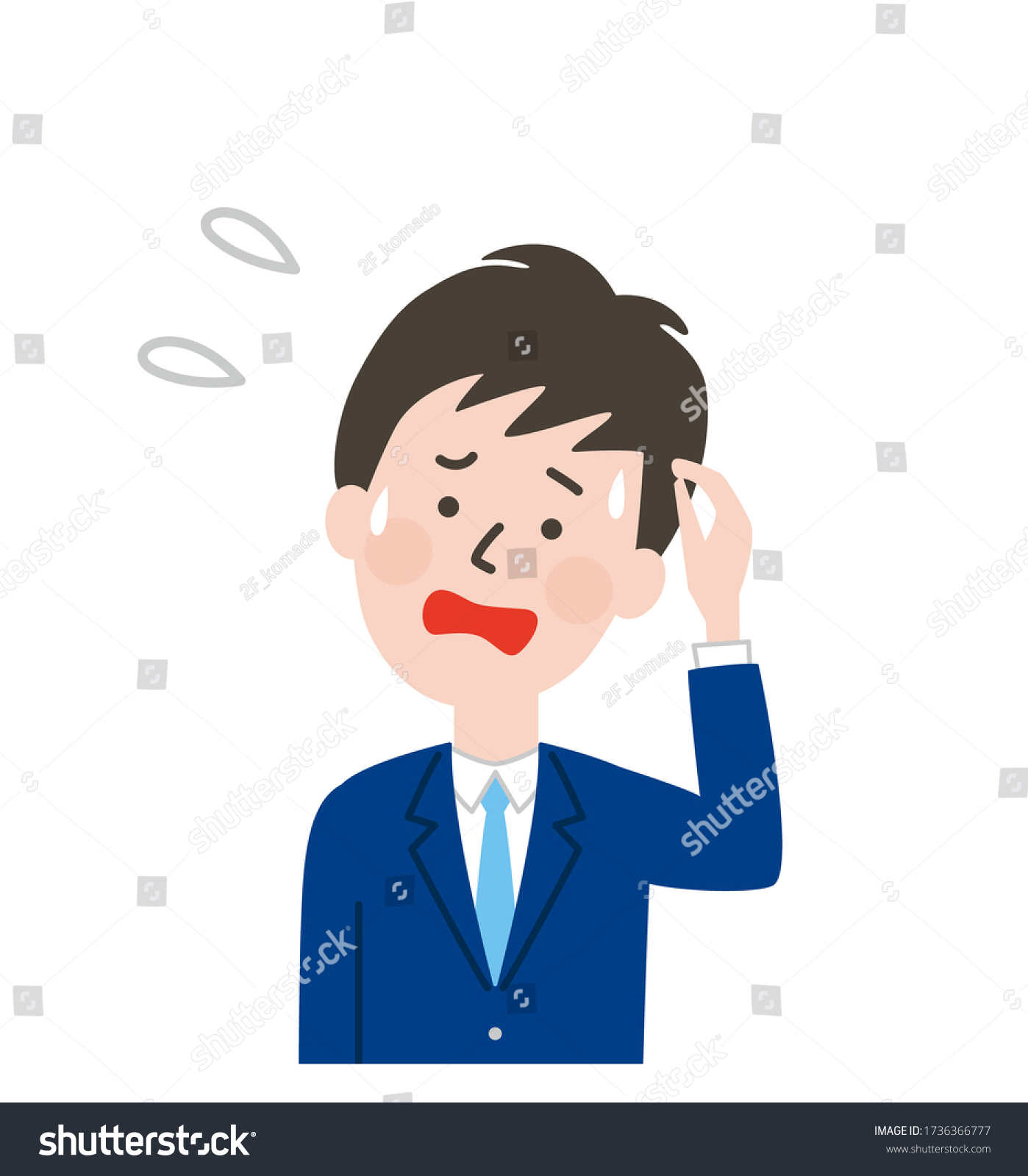 Illustration Upper Body Man Trouble Stock Vector (Royalty Free ...