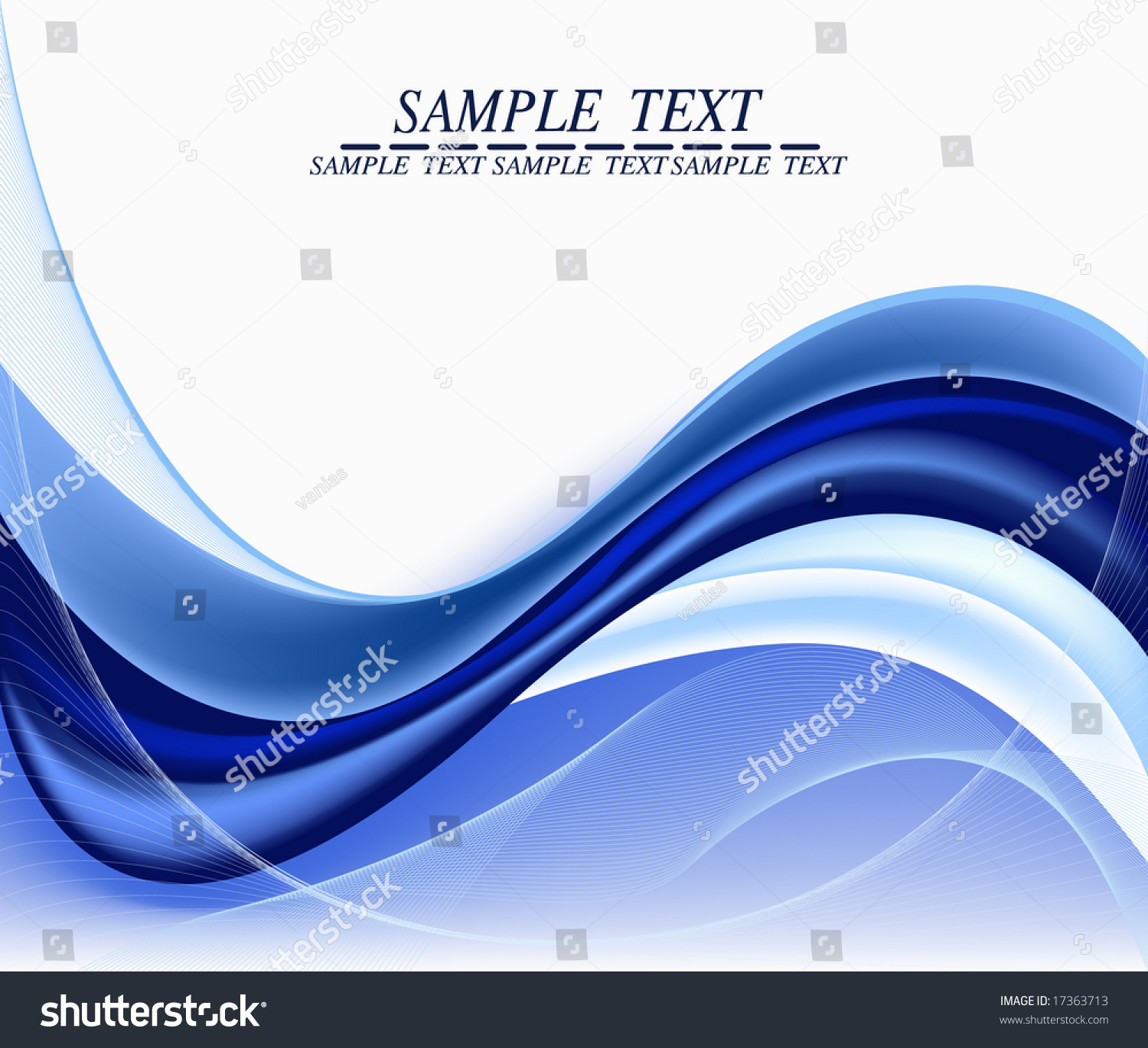 Blue Wavy Vector Background Stock Vector (Royalty Free) 17363713 ...