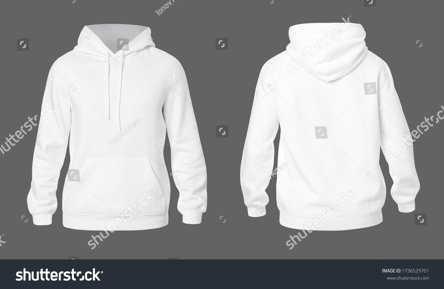 Mens Sweatshirt White Color On Dark Stock Photo 1736529701 | Shutterstock