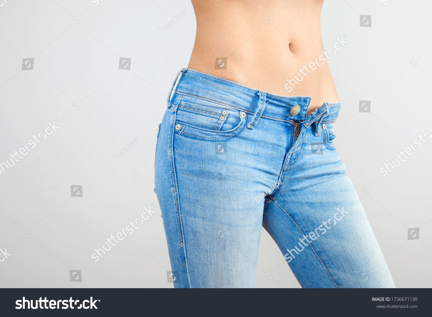 Woman Wearing Jean Pants Back Female Stock Photo 1736671130 | Shutterstock