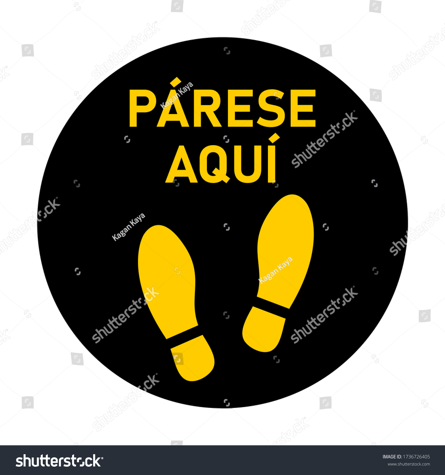 parese-aqui-stand-herein-spanish-round-stock-vector-royalty-free