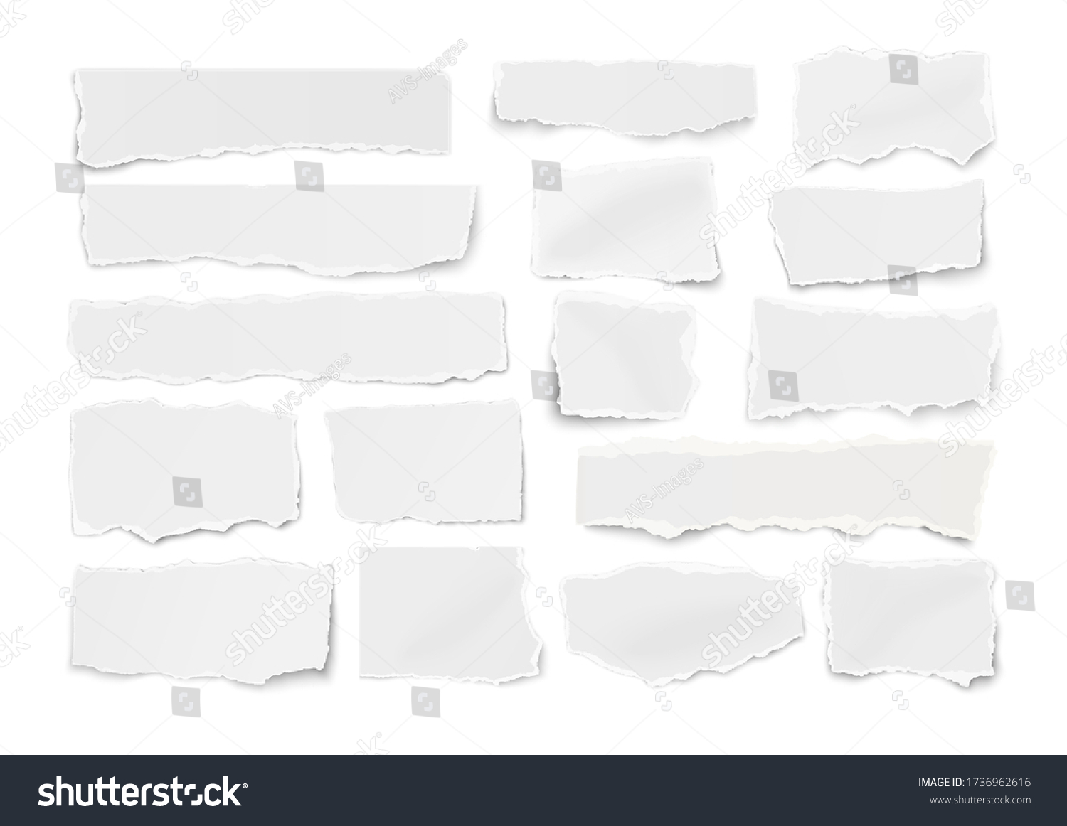 Set Paper Different Shapes Ripped Scraps Stock Vector (Royalty Free ...