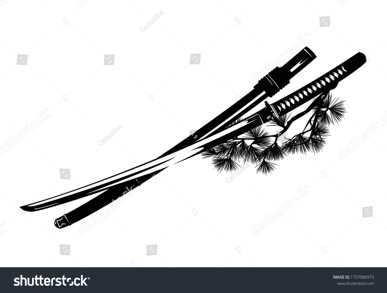 Самурайский меч вектор