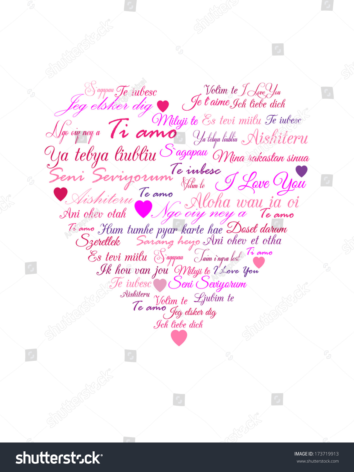 Love You Different Languages Stock Vector Royalty Free 173719913 Love You Different Languages Stock Vector Royalty Free 173719913